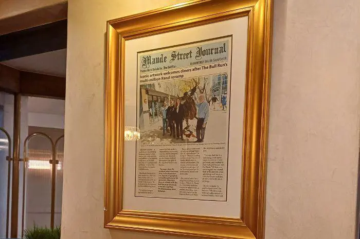 Old newspaper articles scattered along the walls of Lords Bar in Sandton. Picture: Dominic Majola/Eyewitness News Old newspaper articles scattered along the walls of Lords Bar in Sandton. Picture: Dominic Majola/Eyewitness News