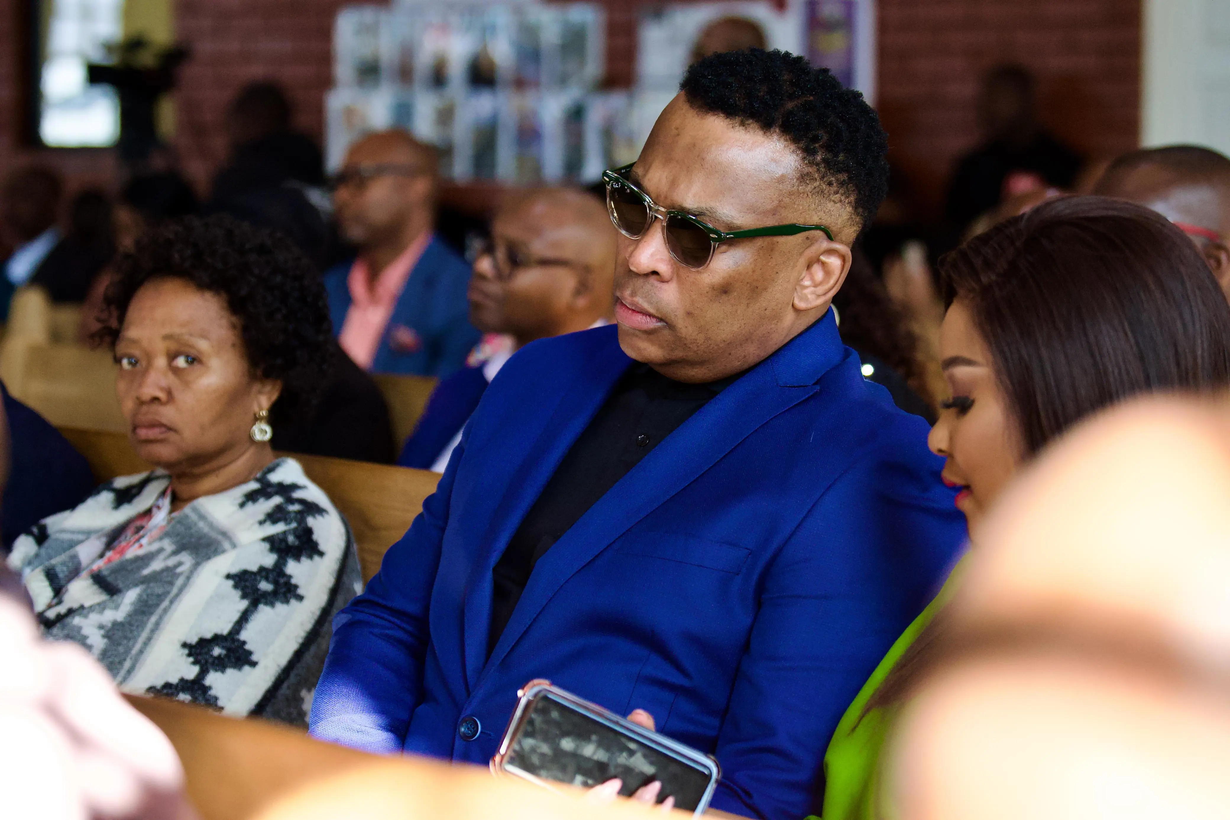 Sports journalist and television and radio personality, Robert Marawa, at the funeral service for Tshidi Madia at the San Salvador Catholic Church in Germiston, on 4 September. Picture: Katlego Jiyane/EWN Sports journalist and television and radio personality, Robert Marawa, at the funeral service for Tshidi Madia at the San Salvador Catholic Church in Germiston, on 4 September. Picture: Katlego Jiyane/EWN