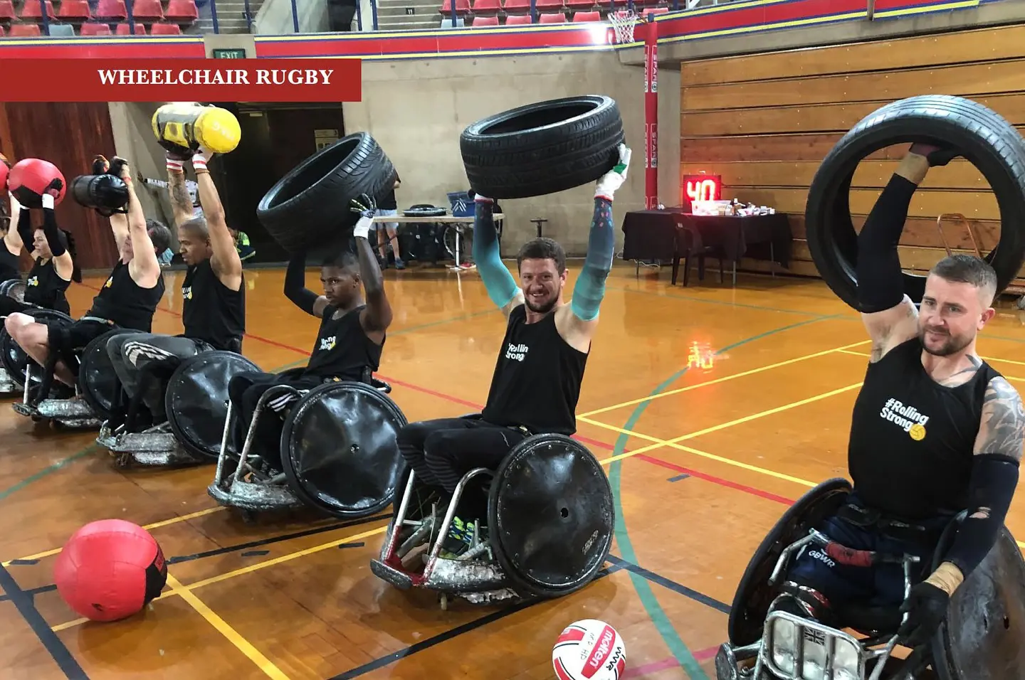 SA national wheelchair rugby team during a training session. Picture: SA WCR/ Facebook. SA national wheelchair rugby team during a training session. Picture: SA WCR/ Facebook.