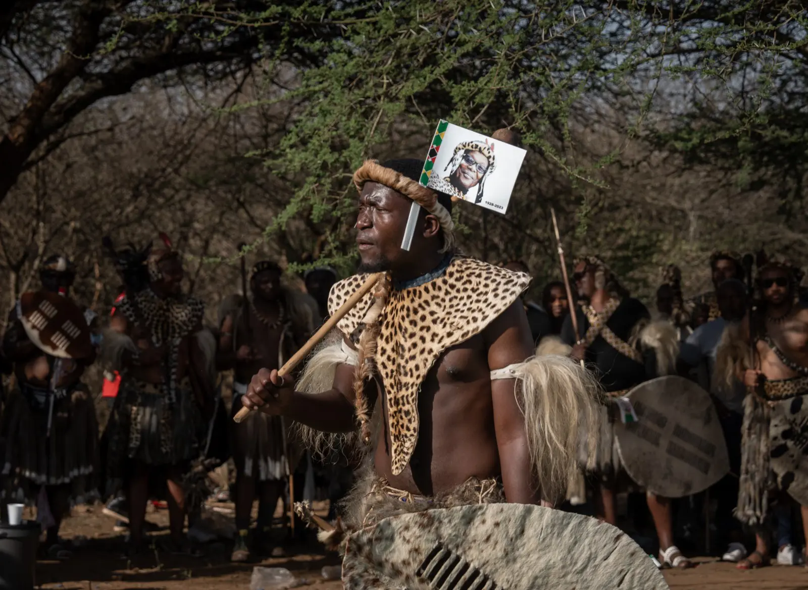 A member of Amabutho as they fetched Mangosuthu Buthelezi's remains at a local mortuary in Ulundi on 15 September 2023. Picture: Xanderleigh Dookey Makhaza/Eyewitness News A member of Amabutho as they fetched Mangosuthu Buthelezi's remains at a local mortuary in Ulundi on 15 September 2023. Picture: Xanderleigh Dookey Makhaza/Eyewitness News