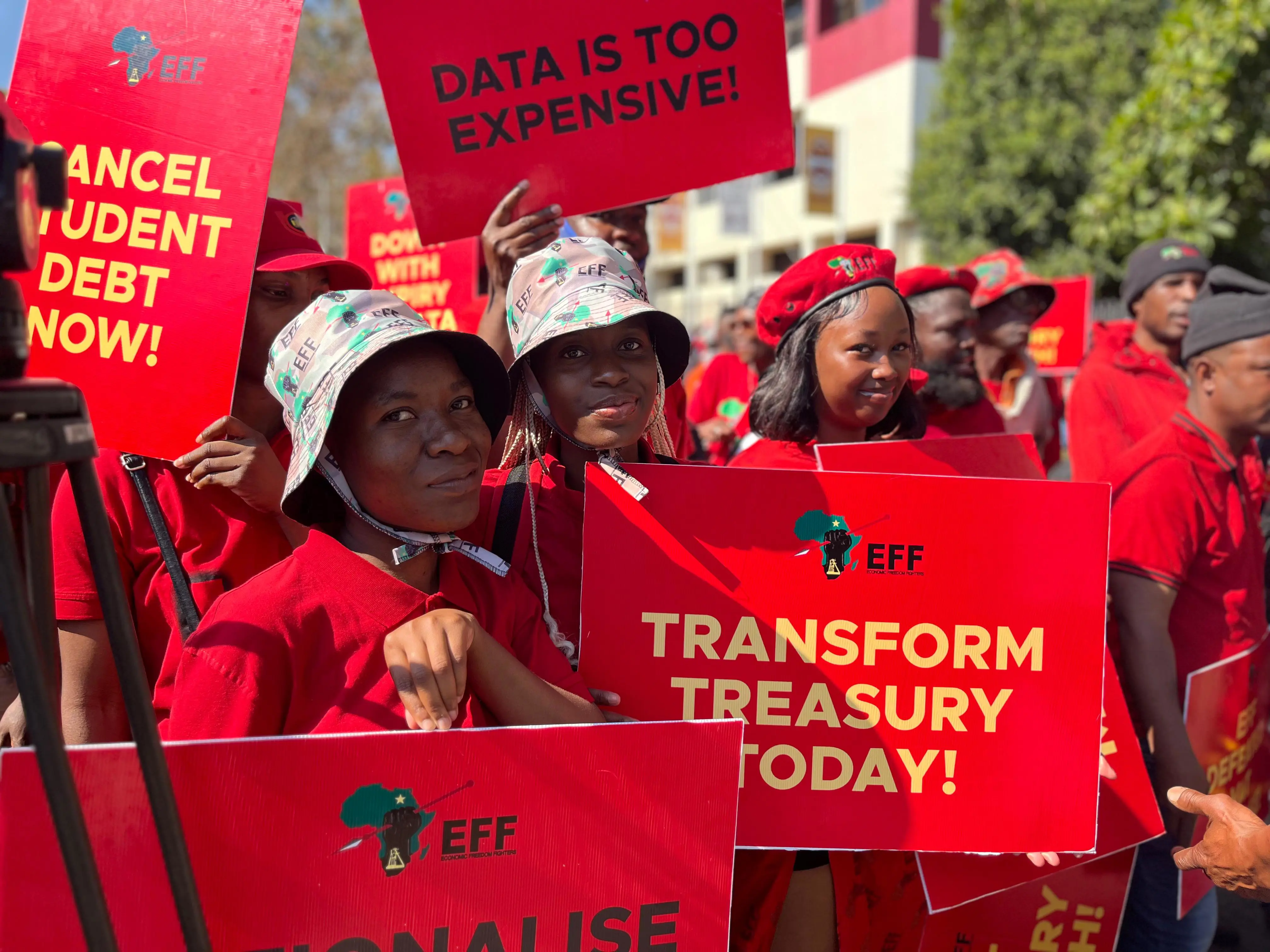 The Economic Freedom Fighters marched to the National Treasury offices in Pretoria on 19 March 2025 to celebrate the reversal of the value-added tax (VAT) increase. Picture: Alpha Ramushwana/EWN The Economic Freedom Fighters marched to the National Treasury offices in Pretoria on 19 March 2025 to celebrate the reversal of the value-added tax (VAT) increase. Picture: Alpha Ramushwana/EWN