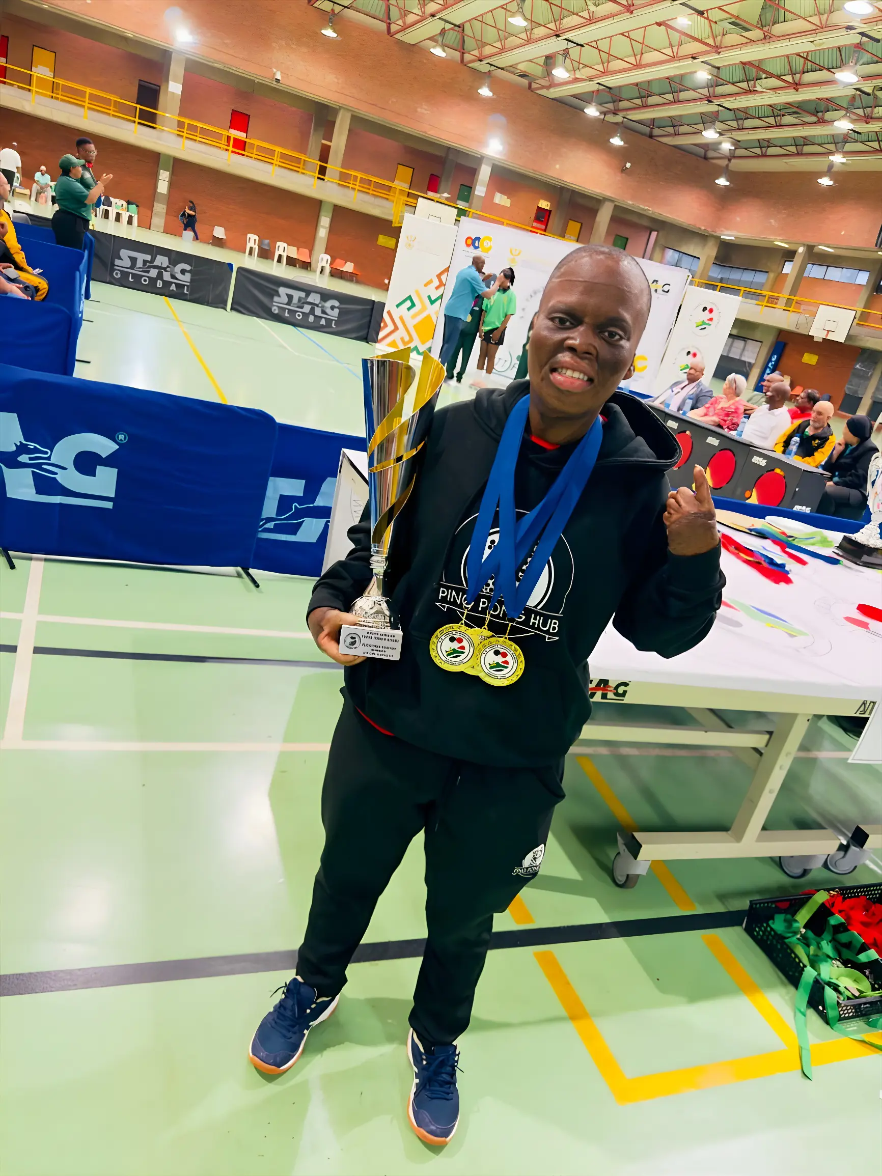 South African table tennis player Sthabile Mnyandu, after winning a competition. Picture: Supplied South African table tennis player Sthabile Mnyandu, after winning a competition. Picture: Supplied