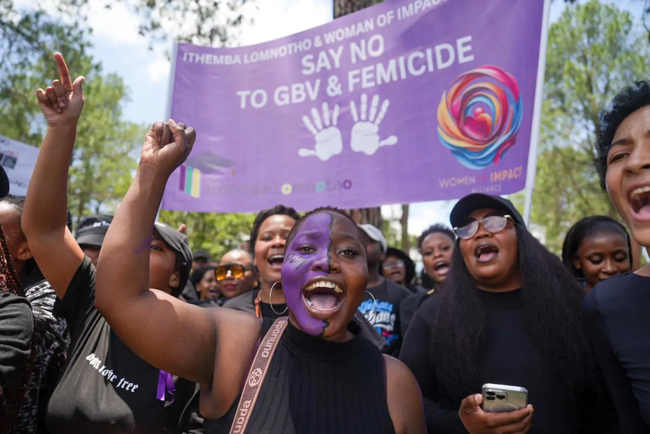 Hundreds of women gathered at the Union Building lawns in Pretoria on 21 November 2025 in protest against gender-based violence. Picture: Jacques Nelles/EWN Hundreds of women gathered at the Union Building lawns in Pretoria on 21 November 2025 in protest against gender-based violence. Picture: Jacques Nelles/EWN