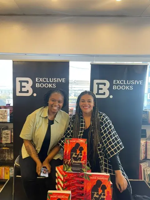 Author Jackie Phamotse and CapeTalk's Sara-Jayne Makwala King Author Jackie Phamotse and CapeTalk's Sara-Jayne Makwala King