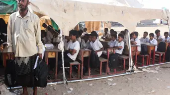 Where school is a tent: Yemeni kids learn without classrooms, textbooks Where school is a tent: Yemeni kids learn without classrooms, textbooks