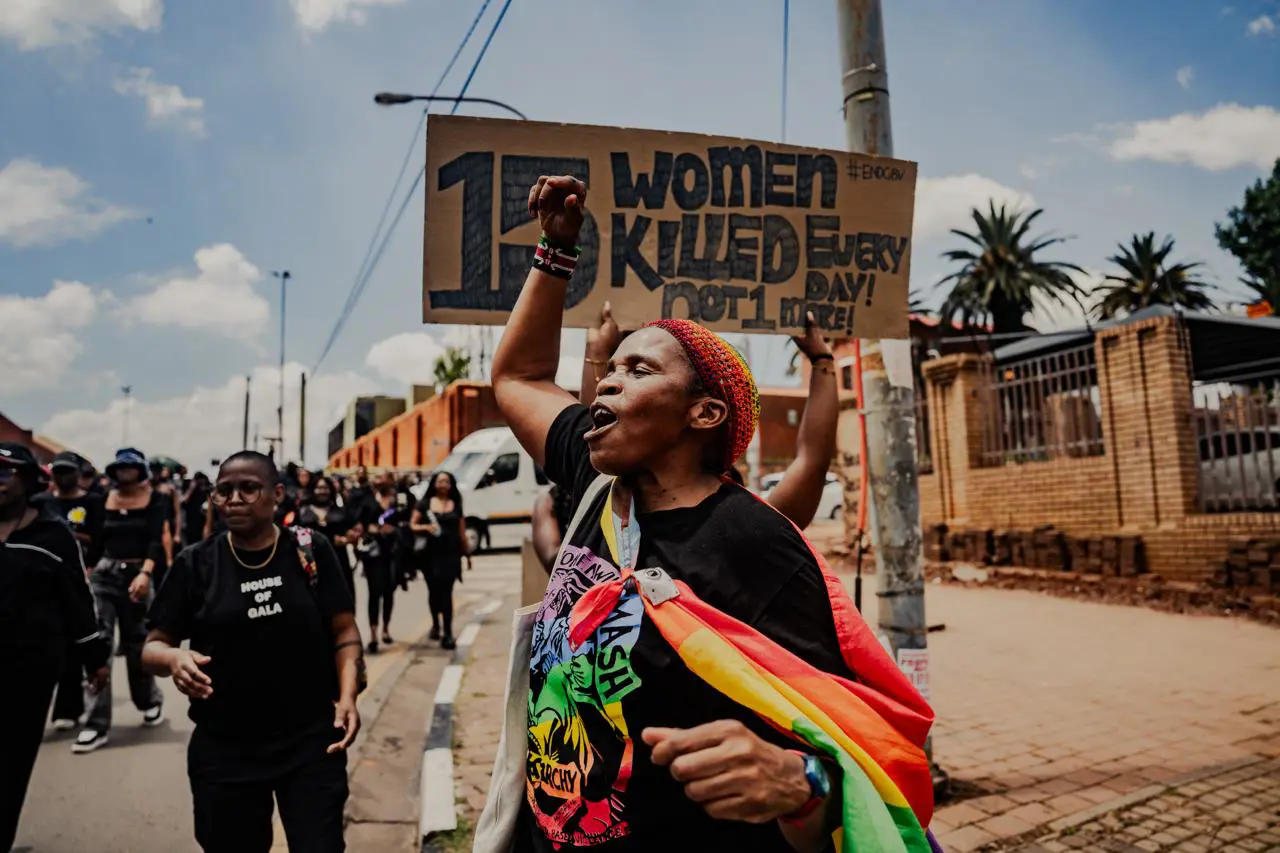 Thousands of women gathered at Constitutional Hill in Johannesburg on 21 November 2025 in protest against gender-based violence. Picture: Sphamandla Dlamini//EWN. Thousands of women gathered at Constitutional Hill in Johannesburg on 21 November 2025 in protest against gender-based violence. Picture: Sphamandla Dlamini//EWN.