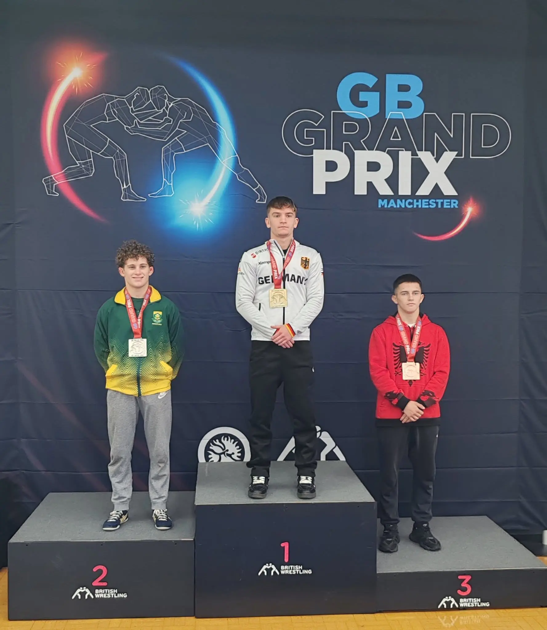 Lenerd van Schalkwyk won a silver medal at the Great British Wrestling Grand Prix in Manchester, United Kingdom. Picture: South African Wrestling Federation/ Facebook. Lenerd van Schalkwyk won a silver medal at the Great British Wrestling Grand Prix in Manchester, United Kingdom. Picture: South African Wrestling Federation/ Facebook.