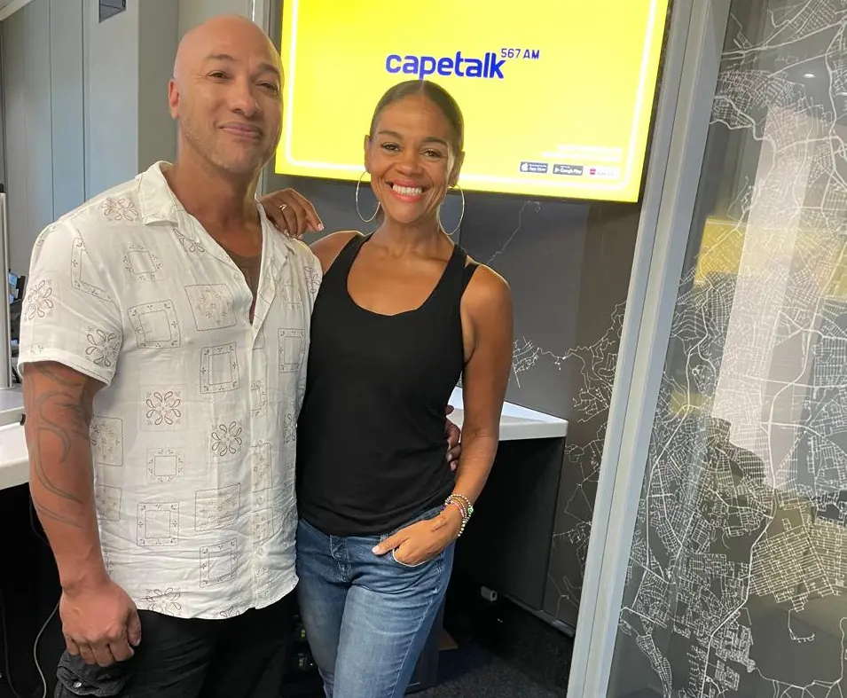 Complete body technician Bruce Benjamin with SJ in studio Complete body technician Bruce Benjamin with SJ in studio