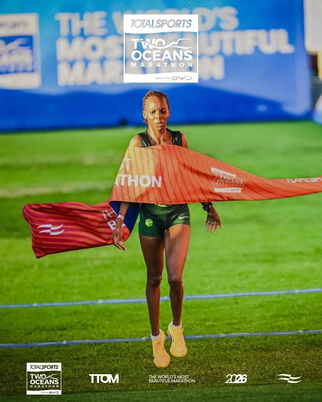 Two Oceans Half Marathon female winner, Lavinia Haitope. Picture: Two Oceans Marathon/Facebook. Two Oceans Half Marathon female winner, Lavinia Haitope. Picture: Two Oceans Marathon/Facebook.