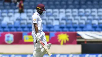 West Indies' Campbell out to freak catch after India declare on 518-5 West Indies' Campbell out to freak catch after India declare on 518-5