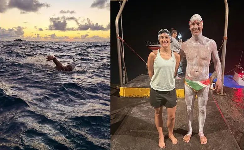 Ryan Stramrood has become the third person to swim around St Helena Island. Image credit: The St Helena Online Community/Facebook Ryan Stramrood has become the third person to swim around St Helena Island. Image credit: The St Helena Online Community/Facebook