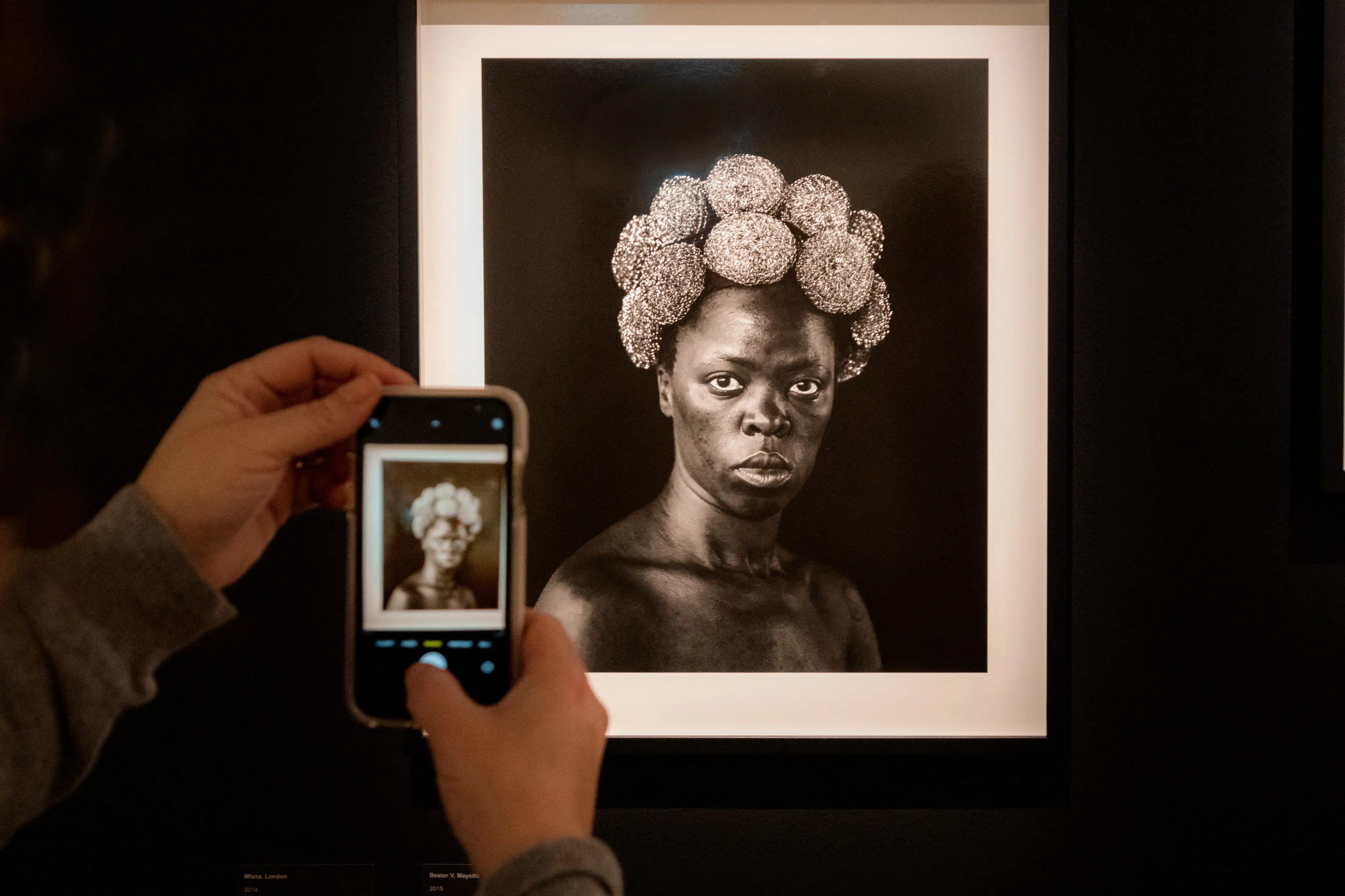 France, Paris 2023-02-05. The Zanele Muholi exhibition at the MEP. One of the photos from the self-portrait series entitled Somnyama Ngonyama (Hail to thee, black lioness in Zulu) began in 2012. Picture: Sandrine Marty/Hans Lucas/AFP France, Paris 2023-02-05. The Zanele Muholi exhibition at the MEP. One of the photos from the self-portrait series entitled Somnyama Ngonyama (Hail to thee, black lioness in Zulu) began in 2012. Picture: Sandrine Marty/Hans Lucas/AFP