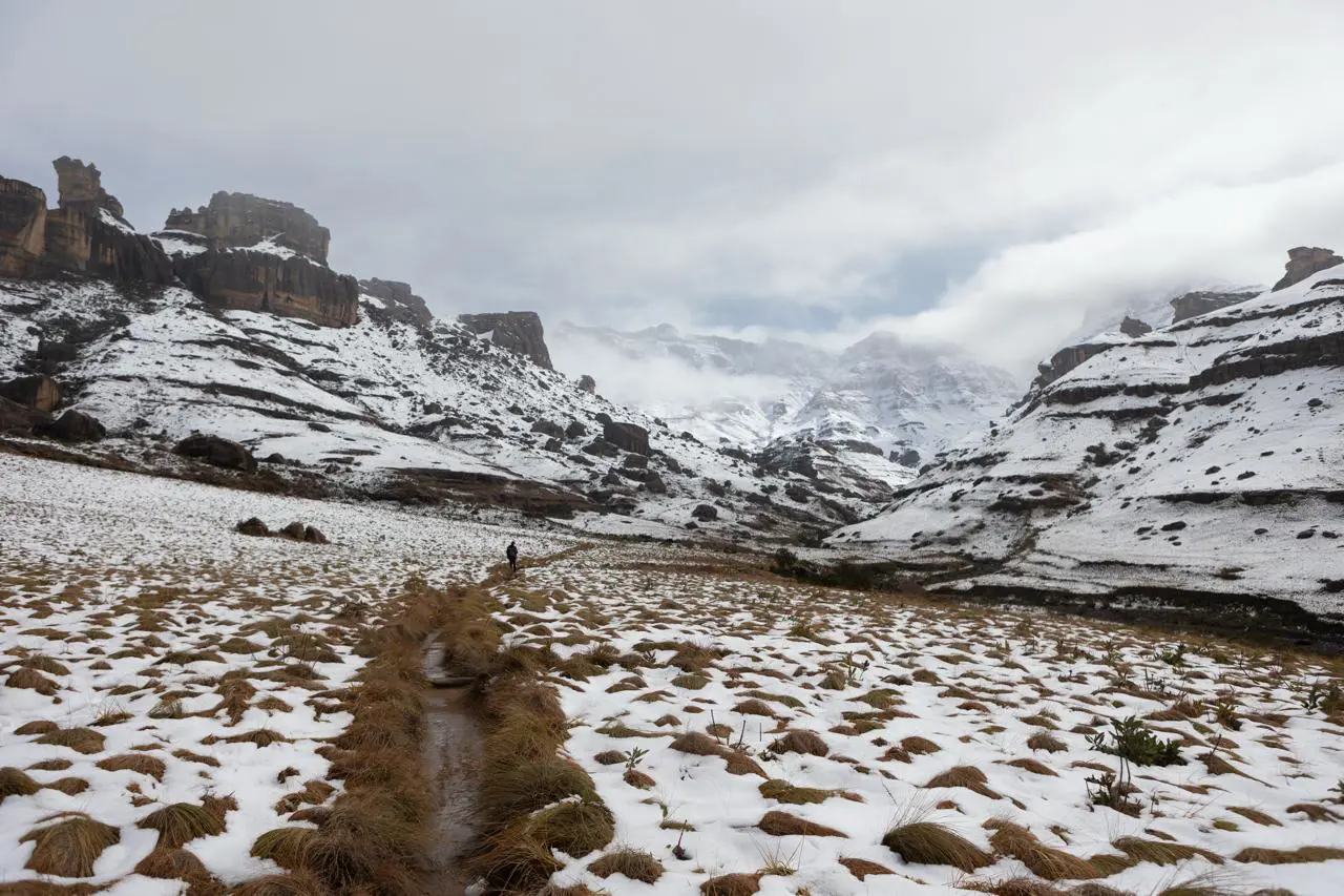 IN PICS | Cold front brings snowfall onto the Drakensburg