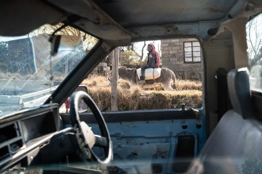 A boy rides a donkey in a rural part of Lesotho. Picture: Jacques Nelles/ Eyewitness News A boy rides a donkey in a rural part of Lesotho. Picture: Jacques Nelles/ Eyewitness News