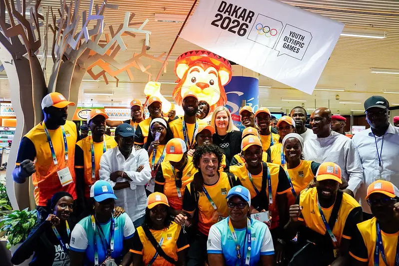 IOC President Kirsty Coventry meets Youth Olympics Volunteers at Dakar Airport. Picture: Marabou News Agency 