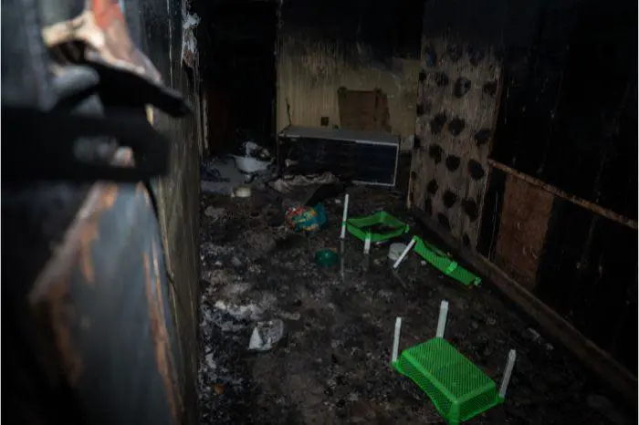Eerie remnants of burnt belongings after a fire ripped through an illegally occupied building in Marshalltown, Johannesburg. Picture: Jacques Nelles/Eyewitness News Eerie remnants of burnt belongings after a fire ripped through an illegally occupied building in Marshalltown, Johannesburg. Picture: Jacques Nelles/Eyewitness News
