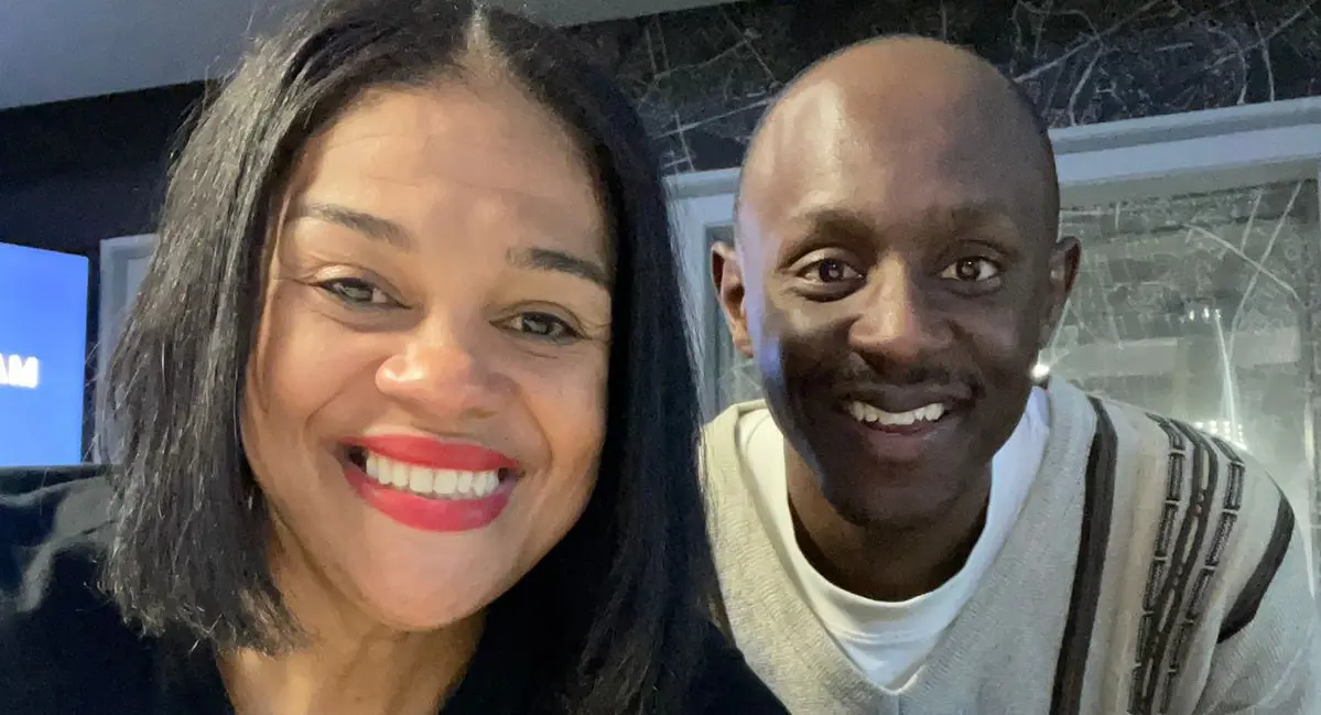 Jabulile Majola with SJ in studio Jabulile Majola with SJ in studio