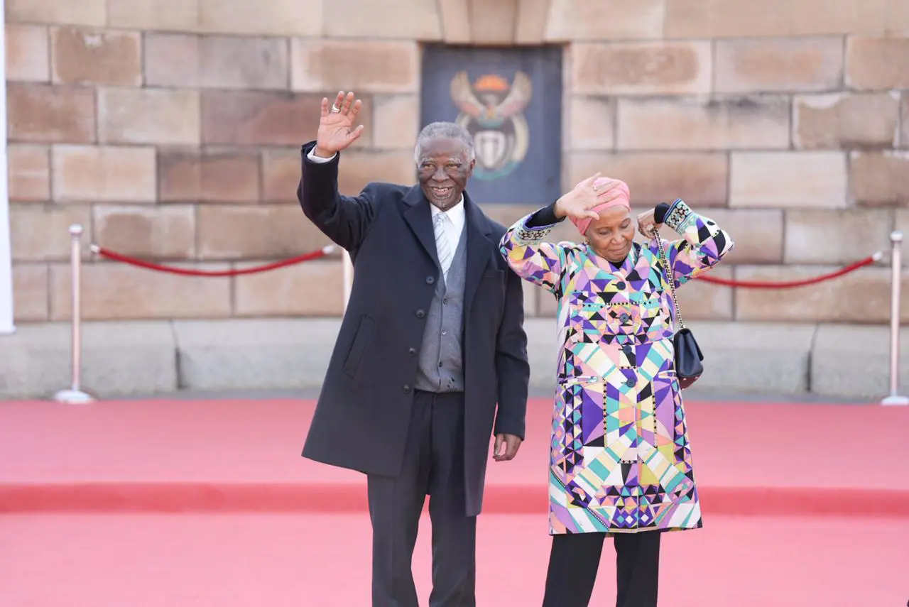 Former President Thabo Mbeki and his wife Zanele arrive at the Union Buildings ahead of the 2024 presidential inauguration on 19 June 2024. Picture: Jacques Nelles/Eyewitness News Former President Thabo Mbeki and his wife Zanele arrive at the Union Buildings ahead of the 2024 presidential inauguration on 19 June 2024. Picture: Jacques Nelles/Eyewitness News