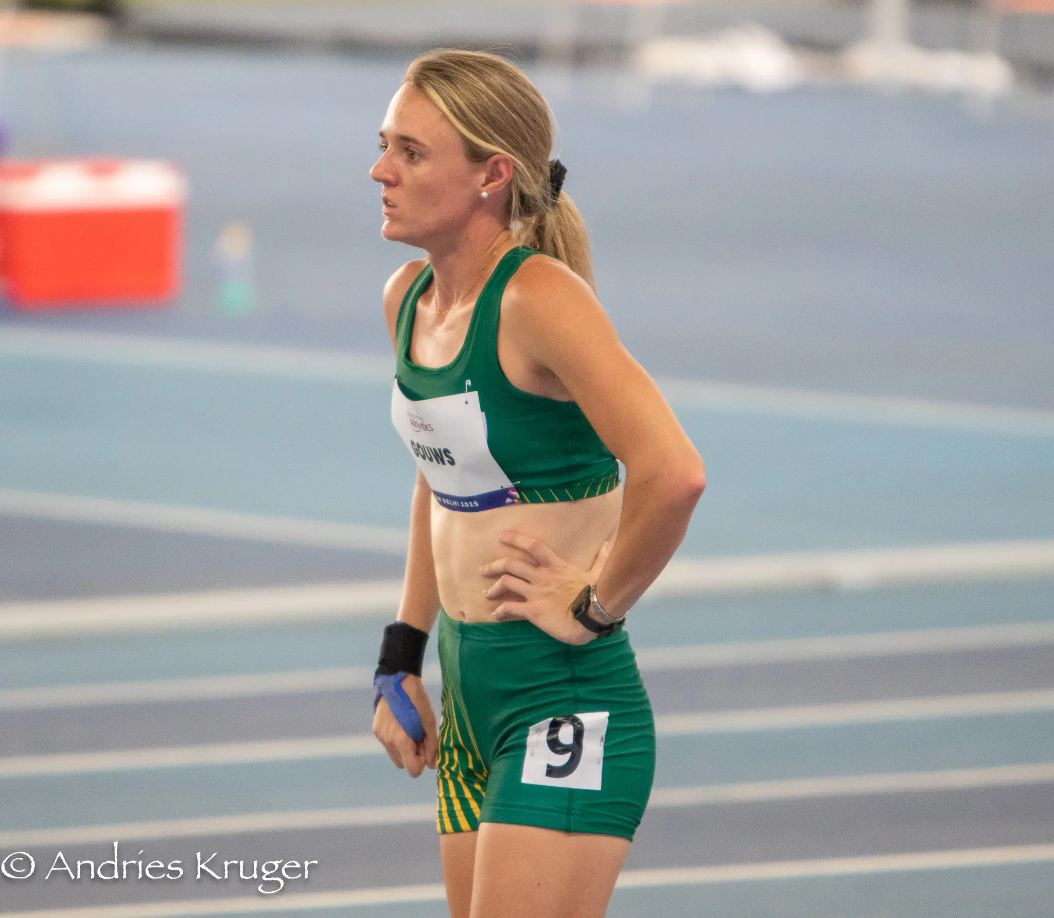 Liezel Gouws ran her personal best in the women’s T37 200m heats, and she went even faster, setting another PB, in the final, where she finished sixth in 29.50. Picture: Andries Kruger/ Facebook. Liezel Gouws ran her personal best in the women’s T37 200m heats, and she went even faster, setting another PB, in the final, where she finished sixth in 29.50. Picture: Andries Kruger/ Facebook.