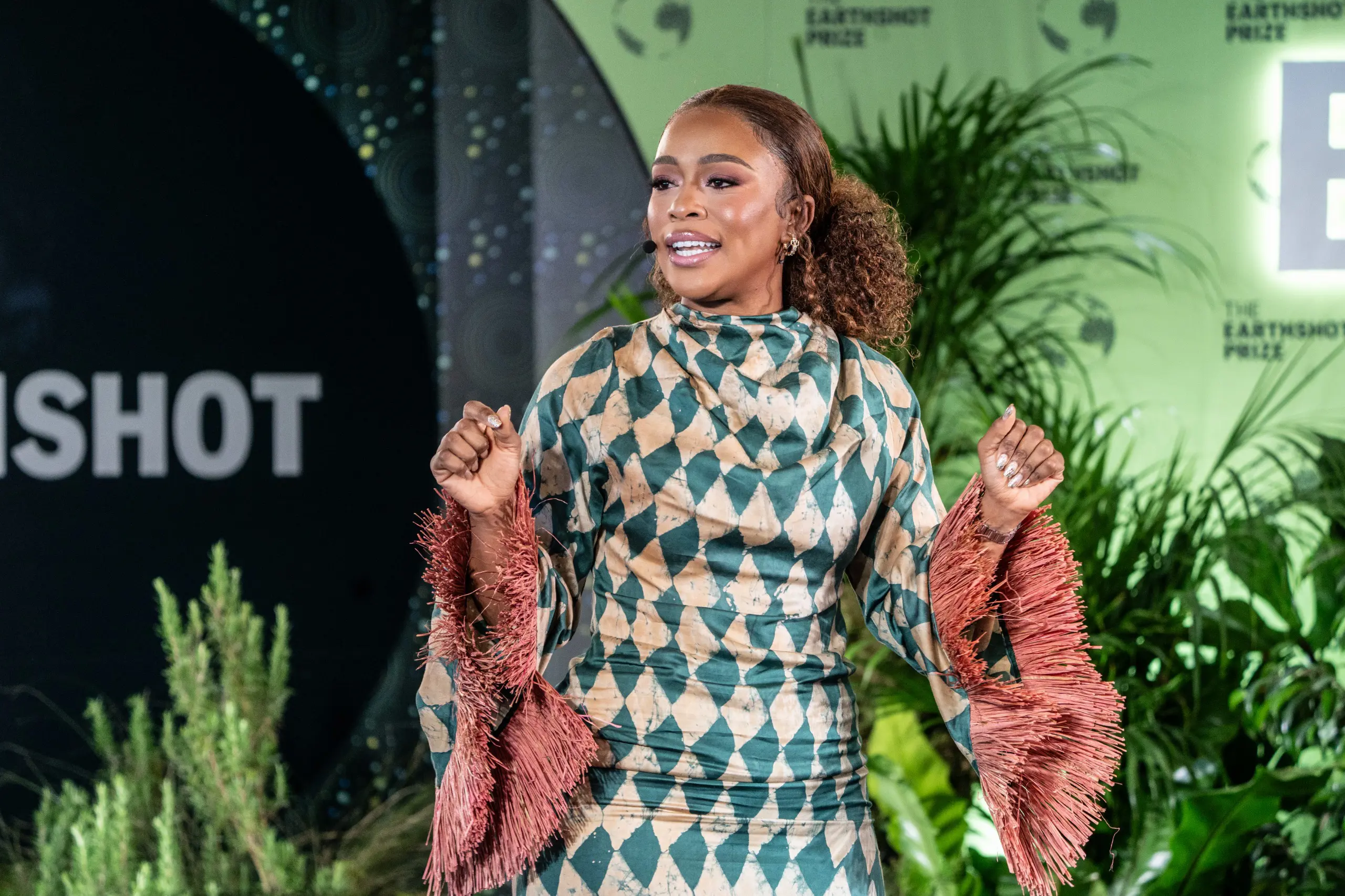 Earthshot plenary host Nomzamo Mbatha. Picture: Kayleen Morgan/Eyewitness News Earthshot plenary host Nomzamo Mbatha. Picture: Kayleen Morgan/Eyewitness News