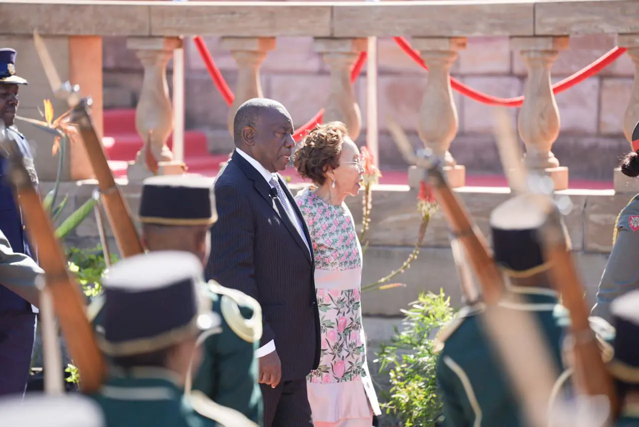 Cyril Ramaphosa and his wife, Dr Tshepo Motsepe arrive at the Union Buildings on 19 June 2024. Picture: Jacques Nelles/Eyewitness News Cyril Ramaphosa and his wife, Dr Tshepo Motsepe arrive at the Union Buildings on 19 June 2024. Picture: Jacques Nelles/Eyewitness News