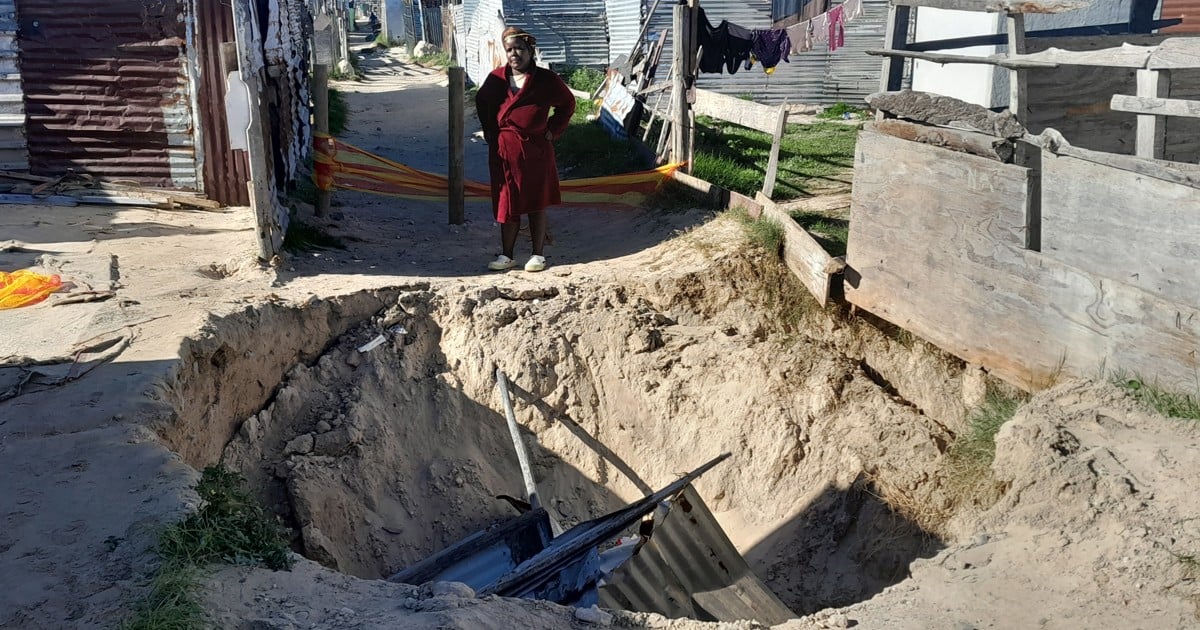 Toddler falls into sinkhole as Khayelitsha sewer repairs stall