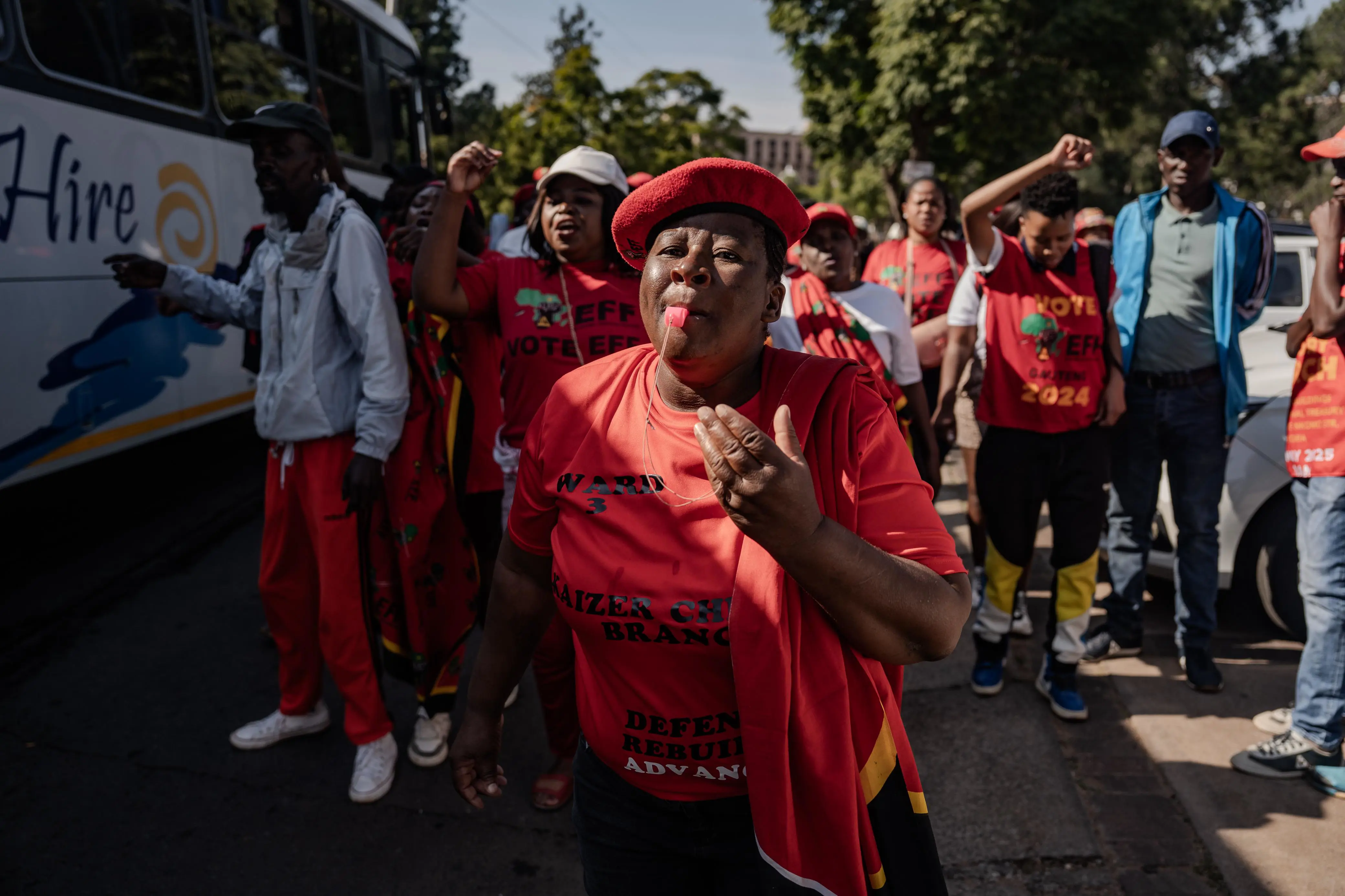 The Economic Freedom Fighters marched to the National Treasury offices in Pretoria on 19 March 2025 to celebrate the reversal of the value-added tax (VAT) increase. Picture: Sphamandla Dlamini/EWN The Economic Freedom Fighters marched to the National Treasury offices in Pretoria on 19 March 2025 to celebrate the reversal of the value-added tax (VAT) increase. Picture: Sphamandla Dlamini/EWN