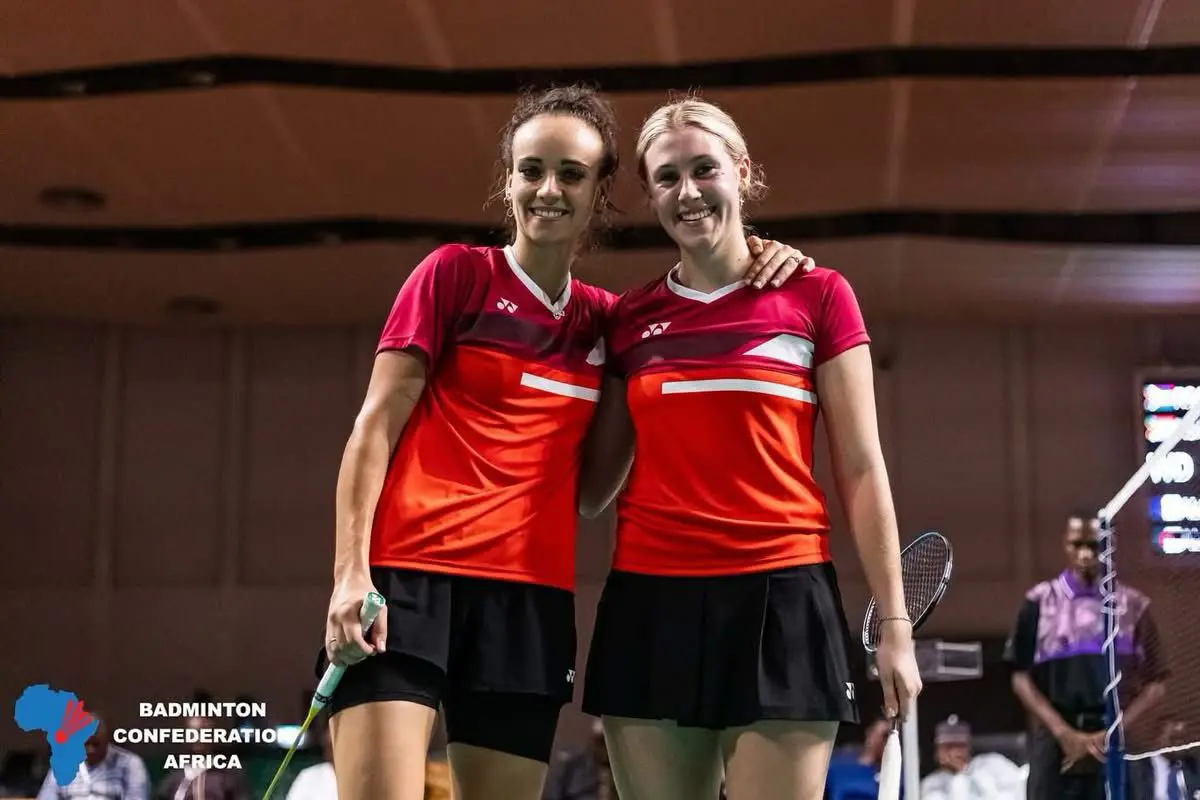 Johanita Scholtz Albertse and Amy Ackerman clinched the Women’s Doubles gold medal at the All Africa Senior Championships in Douala, Cameroon. Picture: Supplied. Johanita Scholtz Albertse and Amy Ackerman clinched the Women’s Doubles gold medal at the All Africa Senior Championships in Douala, Cameroon. Picture: Supplied.