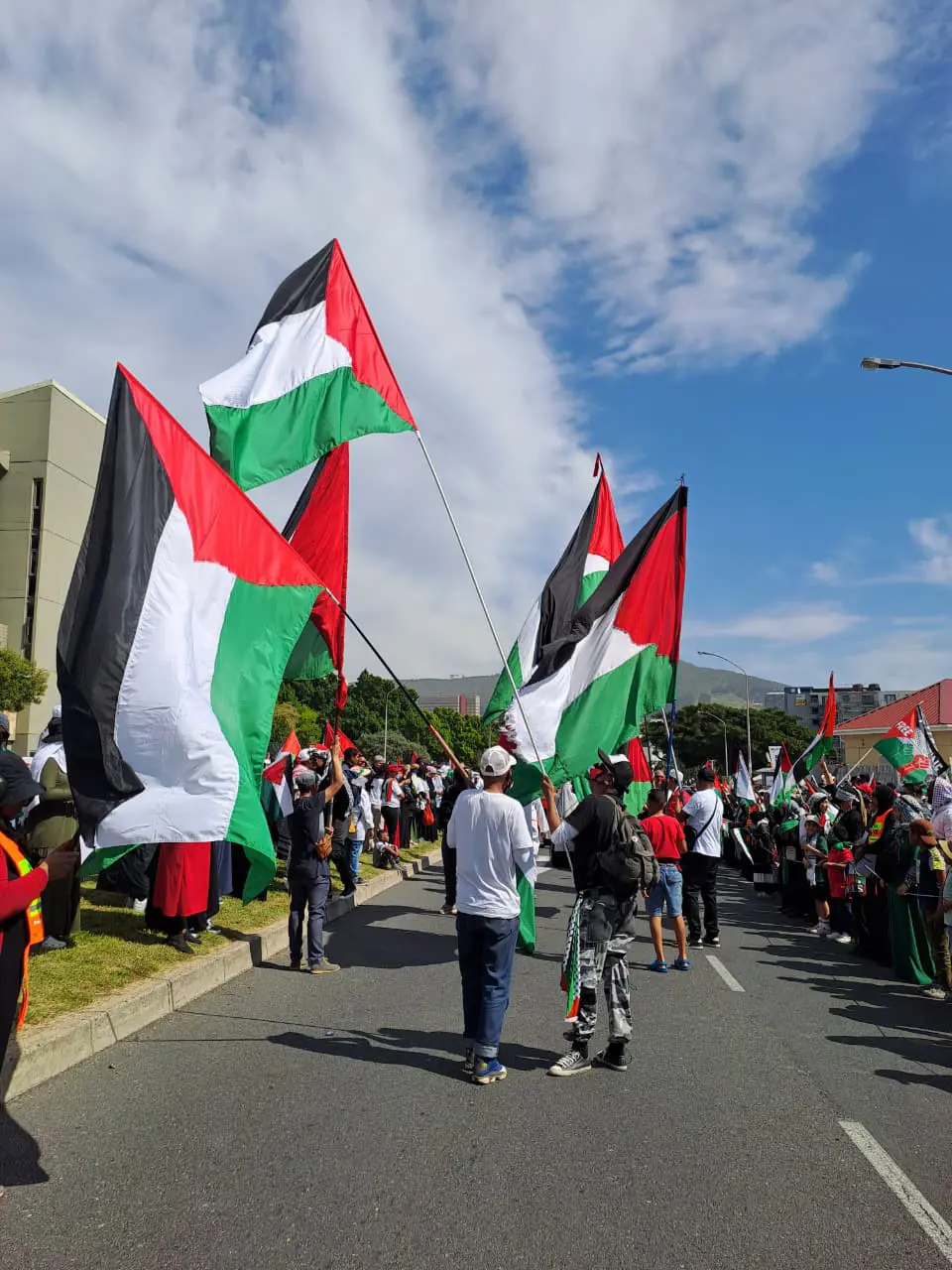 Thousands of Pro-Palestine protestors marched to Parliament in Cape Town on 27 September 2025. Picture: Morgan van de Rede/EWN Thousands of Pro-Palestine protestors marched to Parliament in Cape Town on 27 September 2025. Picture: Morgan van de Rede/EWN