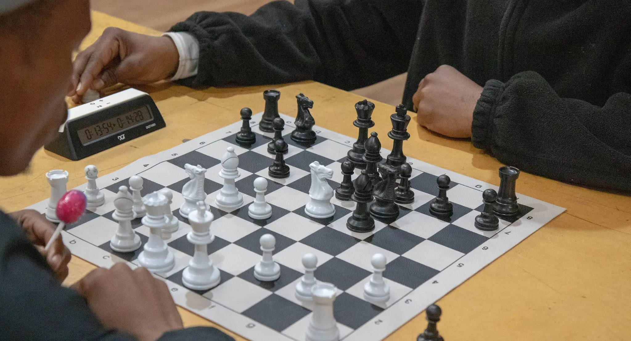 Chess being played at a Cape Town library Chess being played at a Cape Town library