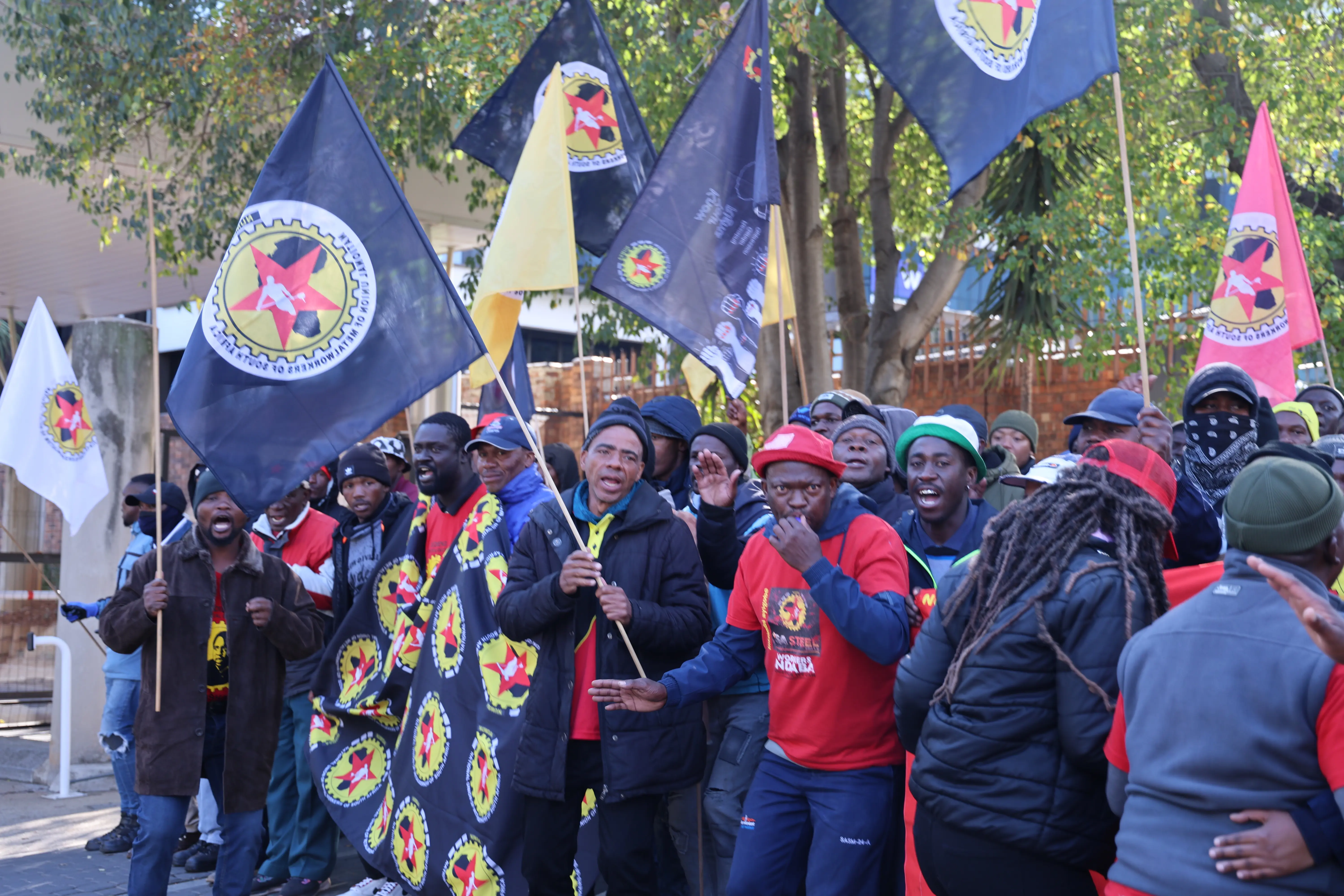 NUMSA members picket outside Industrial Development Corporation of SA in Sandton. Picture: Karabo Tebele/Eyewitness News NUMSA members picket outside Industrial Development Corporation of SA in Sandton. Picture: Karabo Tebele/Eyewitness News