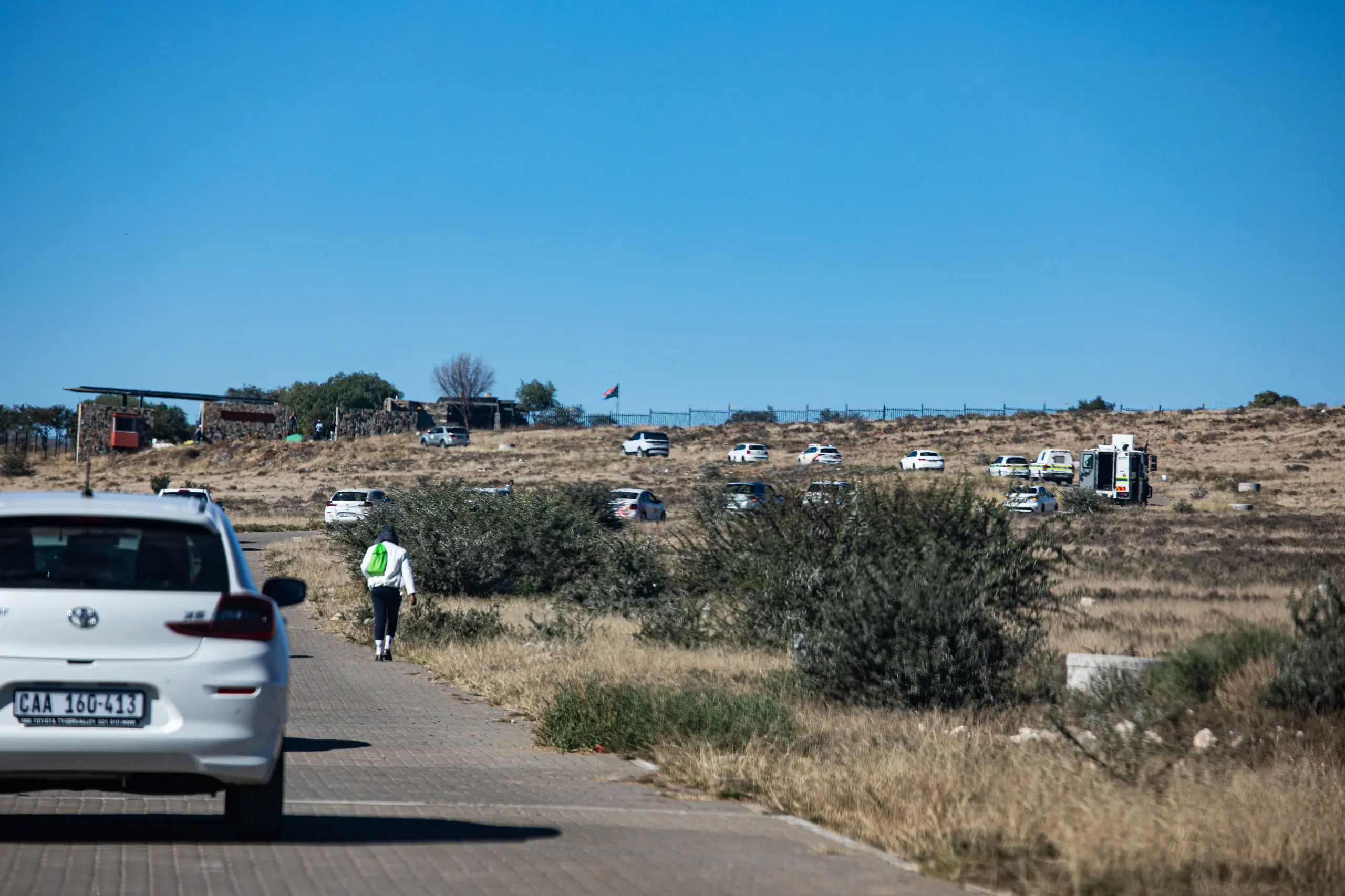 A convoy of police, court officials, Cradock 4 loved ones and media en route to the Garden of Remembrance in Nxuba. Picture: Kayleen Morgan/EWN A convoy of police, court officials, Cradock 4 loved ones and media en route to the Garden of Remembrance in Nxuba. Picture: Kayleen Morgan/EWN