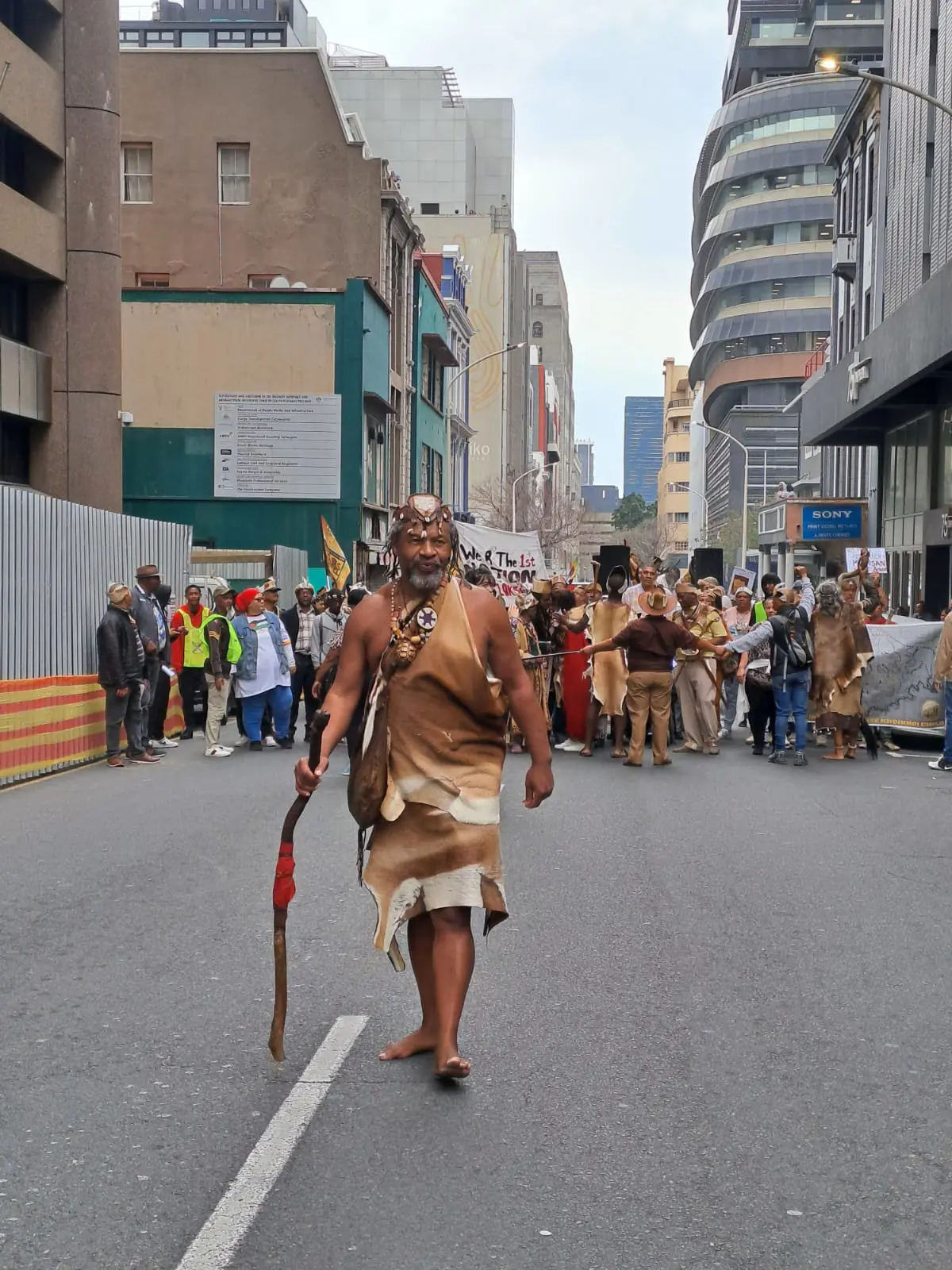 A group representing the Khoi and San communities marched to Parliament on 4 September 2025 to demand recognition of their rights to land. Picture: Morgan Van De Rede/EWN A group representing the Khoi and San communities marched to Parliament on 4 September 2025 to demand recognition of their rights to land. Picture: Morgan Van De Rede/EWN