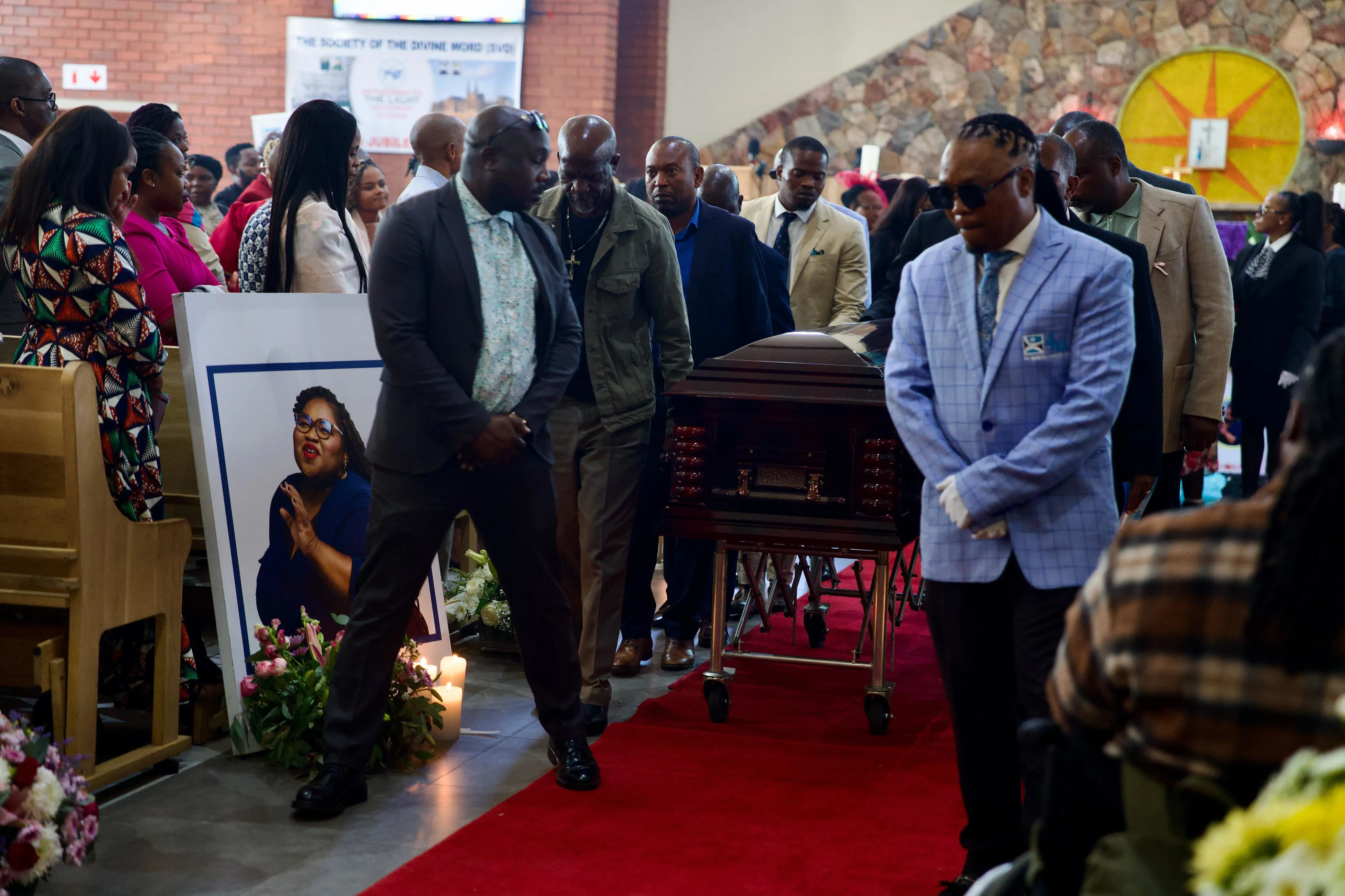 Tshidi Madia's coffin leaves the the San Salvador Catholic Church in Germiston after the funeral service on the 4 September. Picture: Katlego Jiyane/EWN Tshidi Madia's coffin leaves the the San Salvador Catholic Church in Germiston after the funeral service on the 4 September. Picture: Katlego Jiyane/EWN