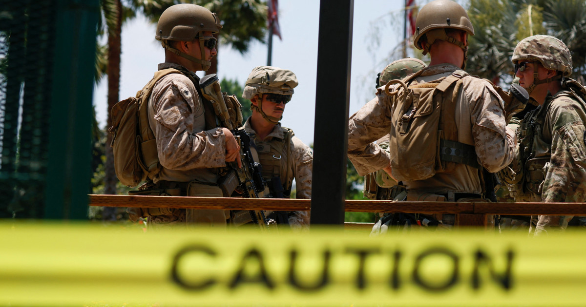 Marines deploy in LA ahead of mass anti-Trump protests