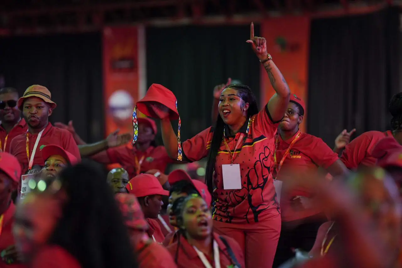 EFF supporters at the opening of the party's third National People's Assembly opening, Nasrec Expo Centre, 13 December 2024. Picture: Jacques Nelles/Eyewitness News EFF supporters at the opening of the party's third National People's Assembly opening, Nasrec Expo Centre, 13 December 2024. Picture: Jacques Nelles/Eyewitness News