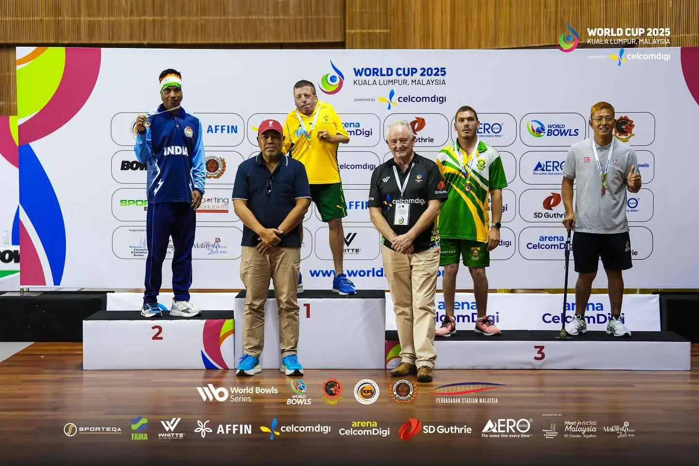 Jarid James won a bronze medal at the Bowls World Cup, held in Kuala Lumpur, Malaysia. Picture: World Bowls/ Facebook. Jarid James won a bronze medal at the Bowls World Cup, held in Kuala Lumpur, Malaysia. Picture: World Bowls/ Facebook.