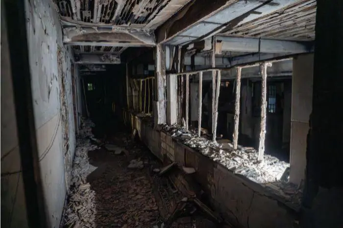 A burnt out corridor in the illegally occupied Marshalltown building in the Johannesburg CBD after a fire. Picture: Jacques Nelles/Eyewitness News A burnt out corridor in the illegally occupied Marshalltown building in the Johannesburg CBD after a fire. Picture: Jacques Nelles/Eyewitness News