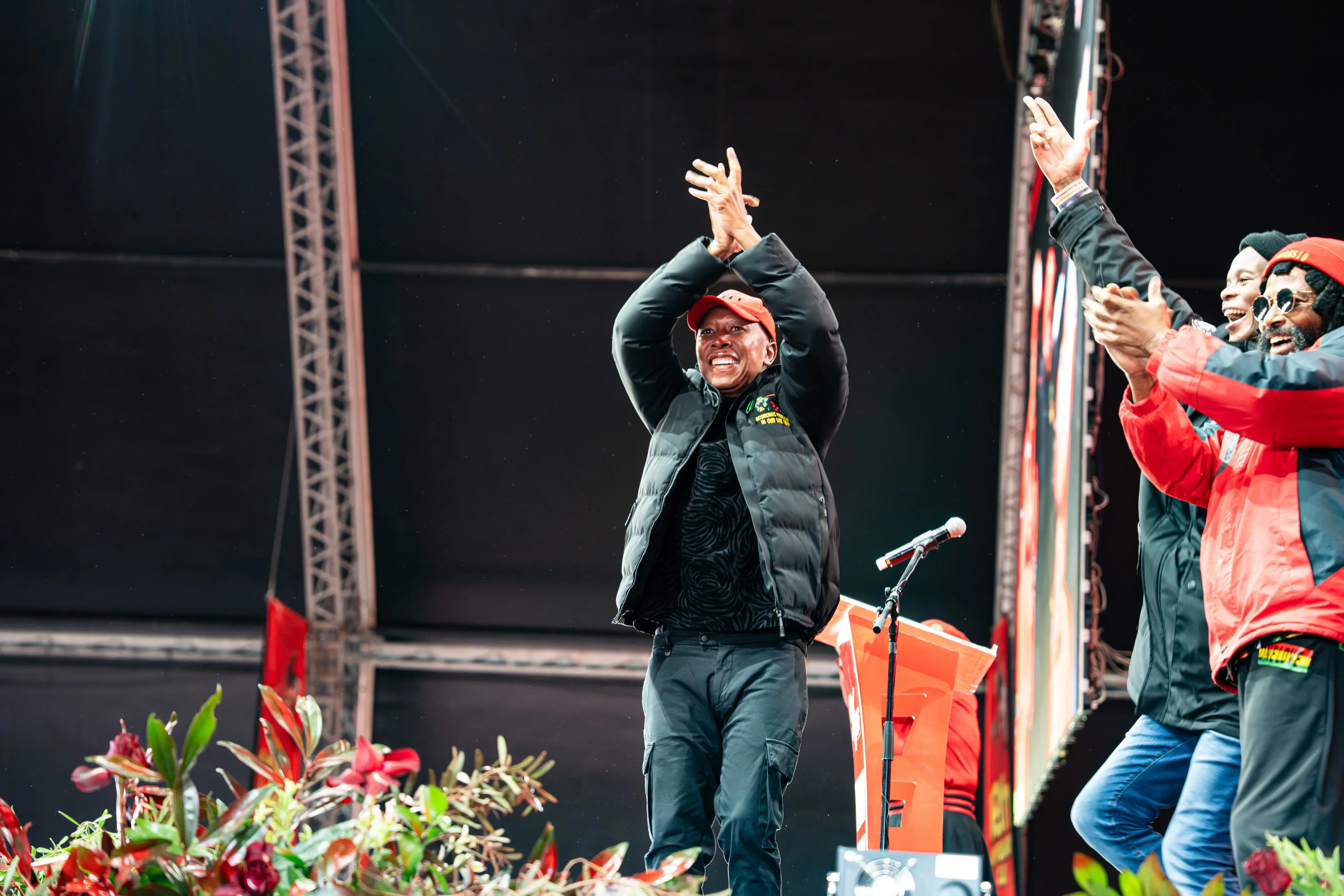 The EFF President Julius Malema on Saturday 26 July 2025 during the 12th Anniversary celebration of the party held at Khayelitsha Rugby Stadium, Western Cape. Picture: Kayleen Morgan/EWN. The EFF President Julius Malema on Saturday 26 July 2025 during the 12th Anniversary celebration of the party held at Khayelitsha Rugby Stadium, Western Cape. Picture: Kayleen Morgan/EWN.
