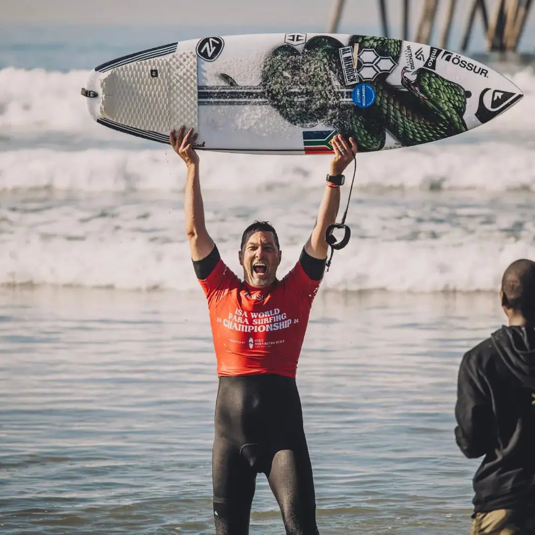 South Africa Para-surfer JP Veaudry. Picture: ISA/ Pablo Franco.  South Africa Para-surfer JP Veaudry. Picture: ISA/ Pablo Franco.