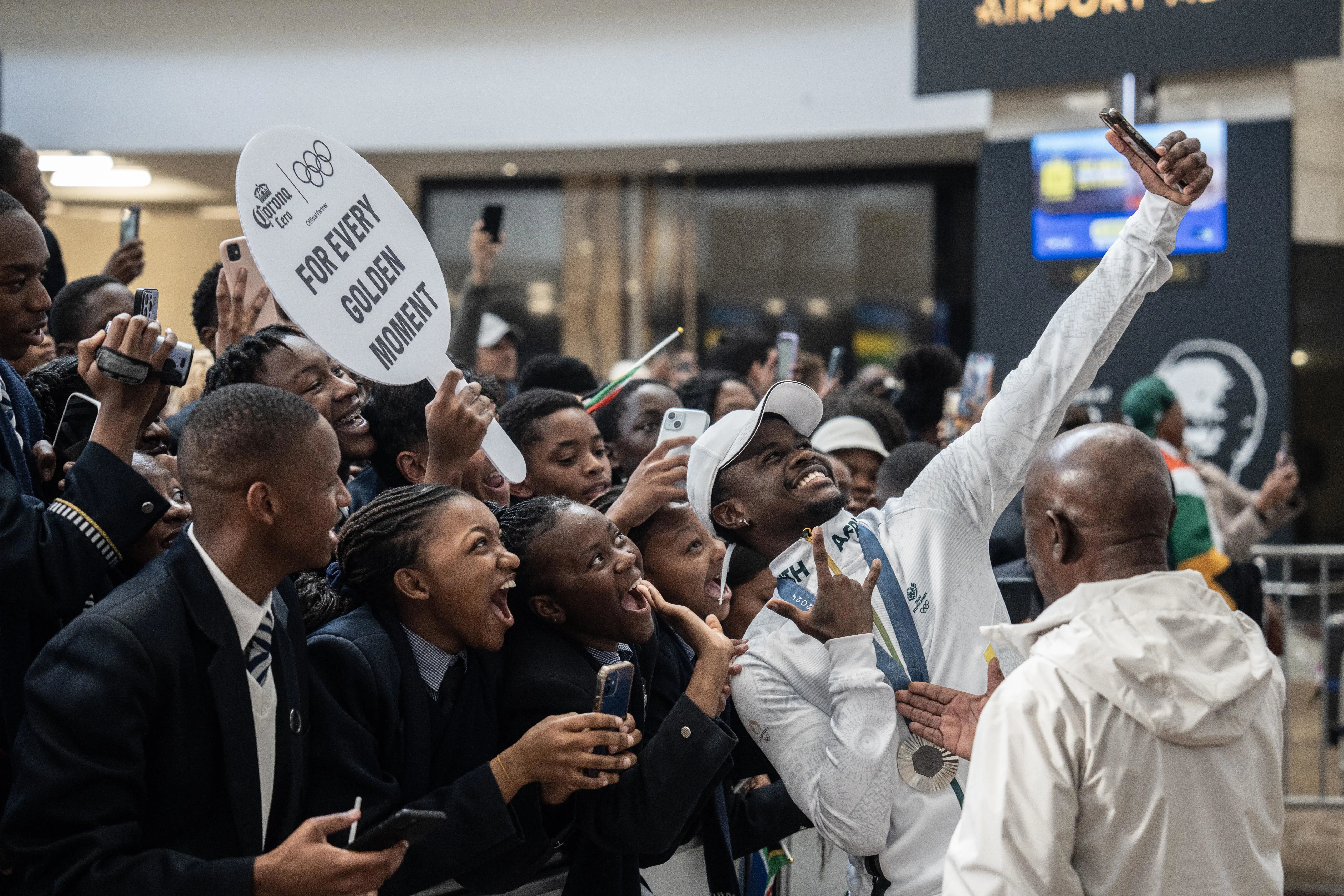 Silver Olympic medallist Bradley Nkoana at OR Tambo International Airport Photo: Jacques Nelles/Eyewitness News Silver Olympic medallist Bradley Nkoana at OR Tambo International Airport Photo: Jacques Nelles/Eyewitness News
