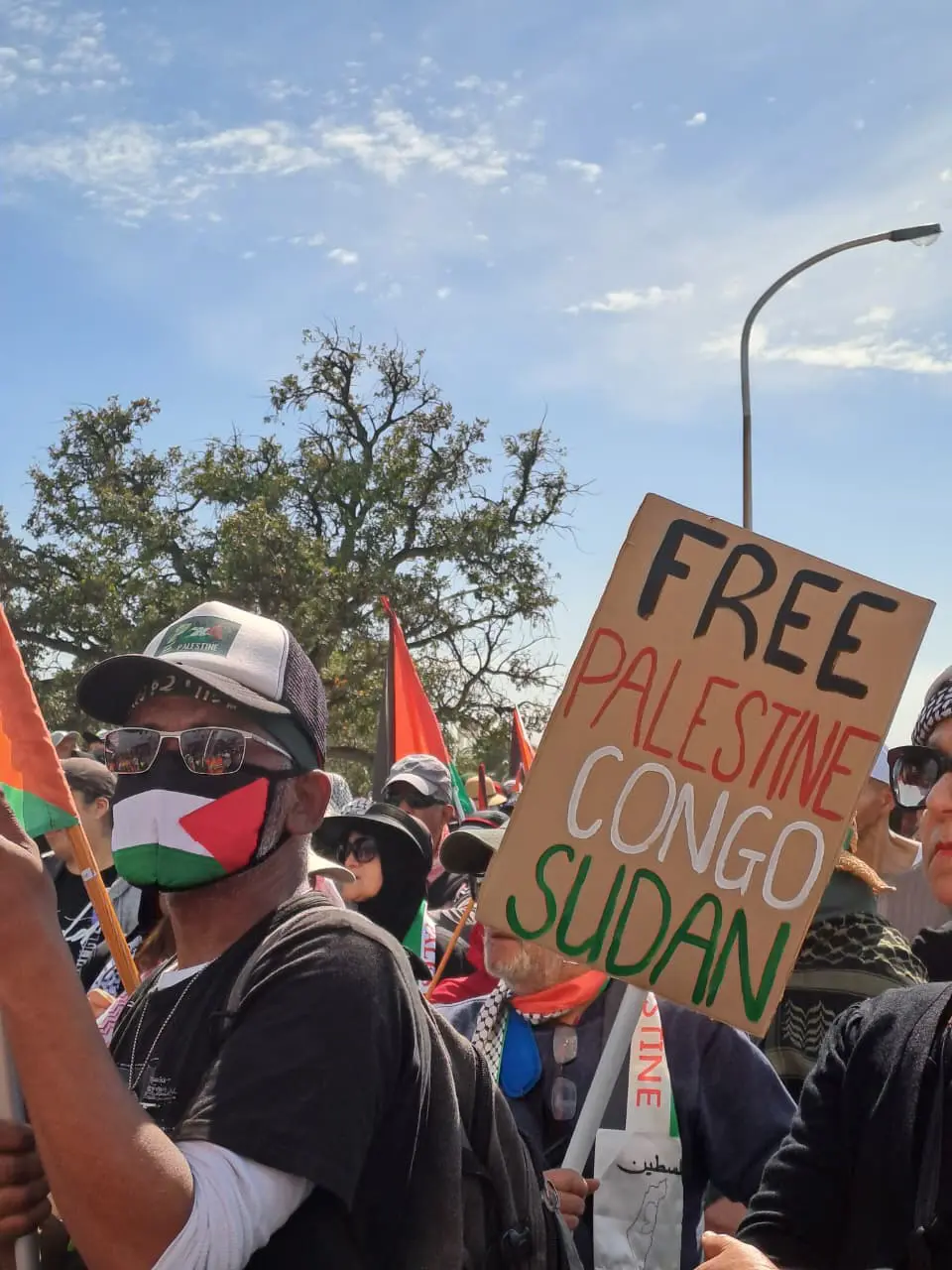 Thousands of Pro-Palestine protestors marched to Parliament in Cape Town on 27 September 2025. Picture: Morgan van de Rede/EWN Thousands of Pro-Palestine protestors marched to Parliament in Cape Town on 27 September 2025. Picture: Morgan van de Rede/EWN
