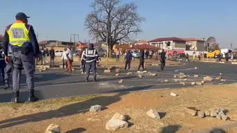 Angry Soweto residents block roads near Maponya Mall after e-hailing driver killed Angry Soweto residents block roads near Maponya Mall after e-hailing driver killed