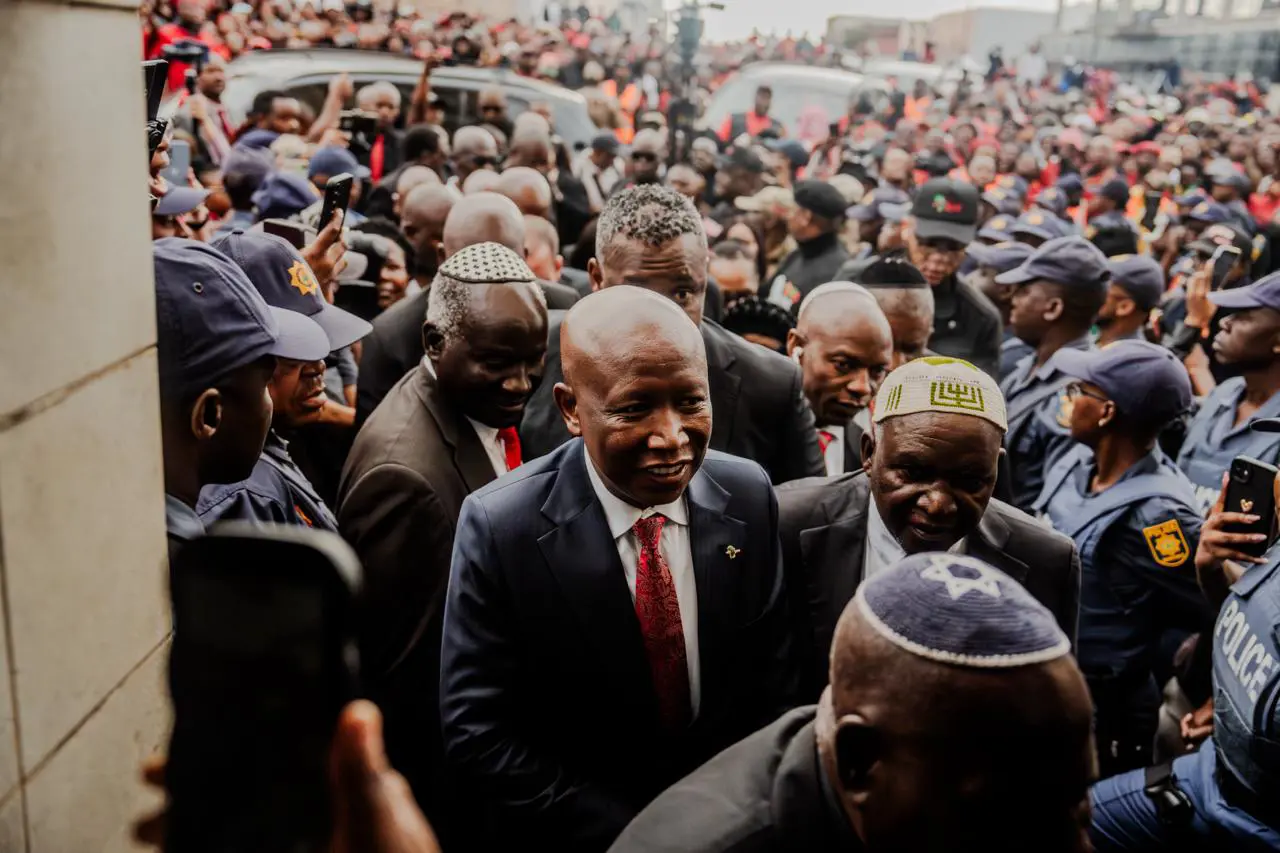 EFF leader Julius Malema arrives at the East London Magistrate's Court for his pre-sentencing hearing. Picture: Sphamandla Dlamini/EWN EFF leader Julius Malema arrives at the East London Magistrate's Court for his pre-sentencing hearing. Picture: Sphamandla Dlamini/EWN