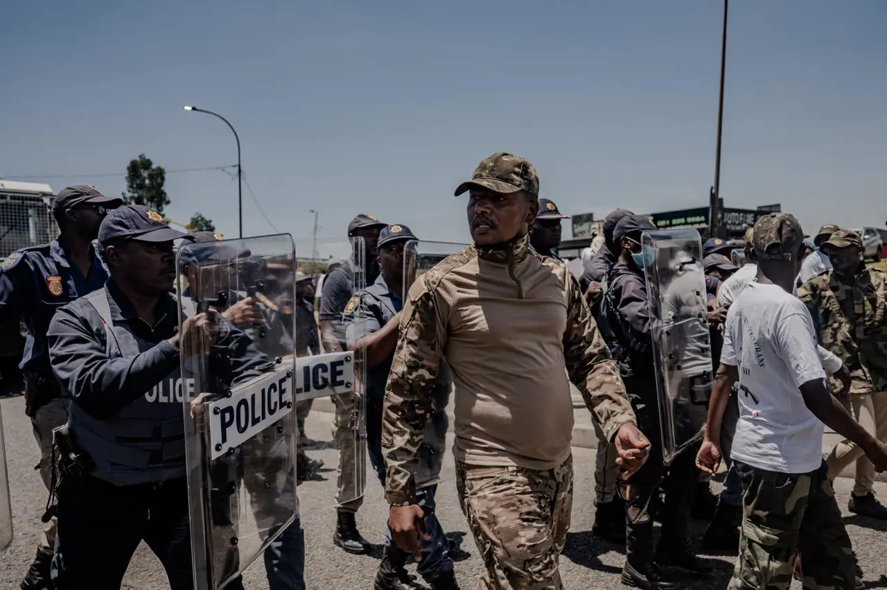 Members of Operation Dudula protesting against the G20 Leaders’ Summit. Photo: Sphamandla Dlamini Members of Operation Dudula protesting against the G20 Leaders’ Summit. Photo: Sphamandla Dlamini