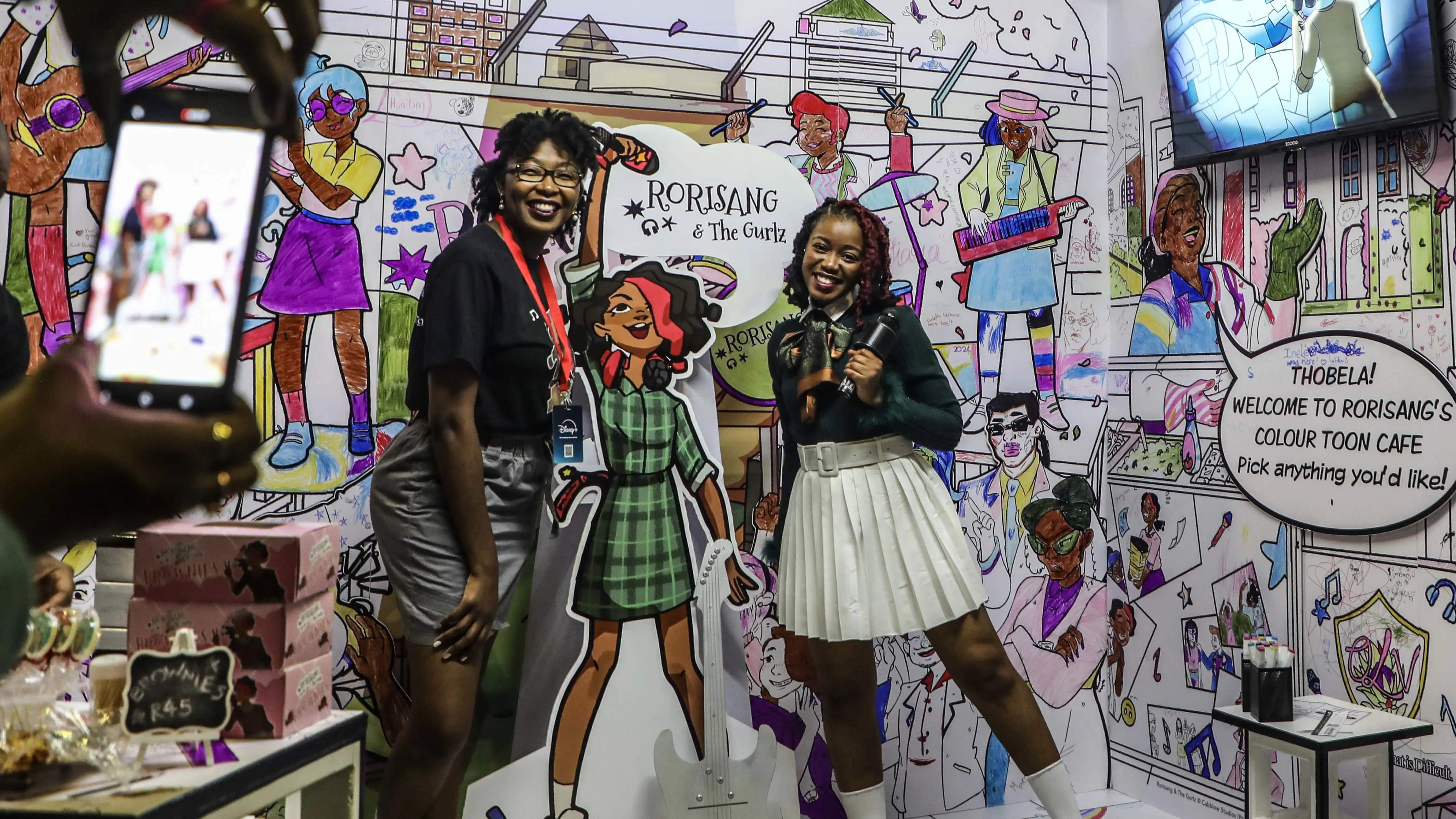 Cabblow, Cabblow team, showcasing Rorisang and The Gurls an original South African animated series at kidscon ComicCon Africa 2024. Picture: Palesa Manaleng/ Eyewitness News. Cabblow, Cabblow team, showcasing Rorisang and The Gurls an original South African animated series at kidscon ComicCon Africa 2024. Picture: Palesa Manaleng/ Eyewitness News.