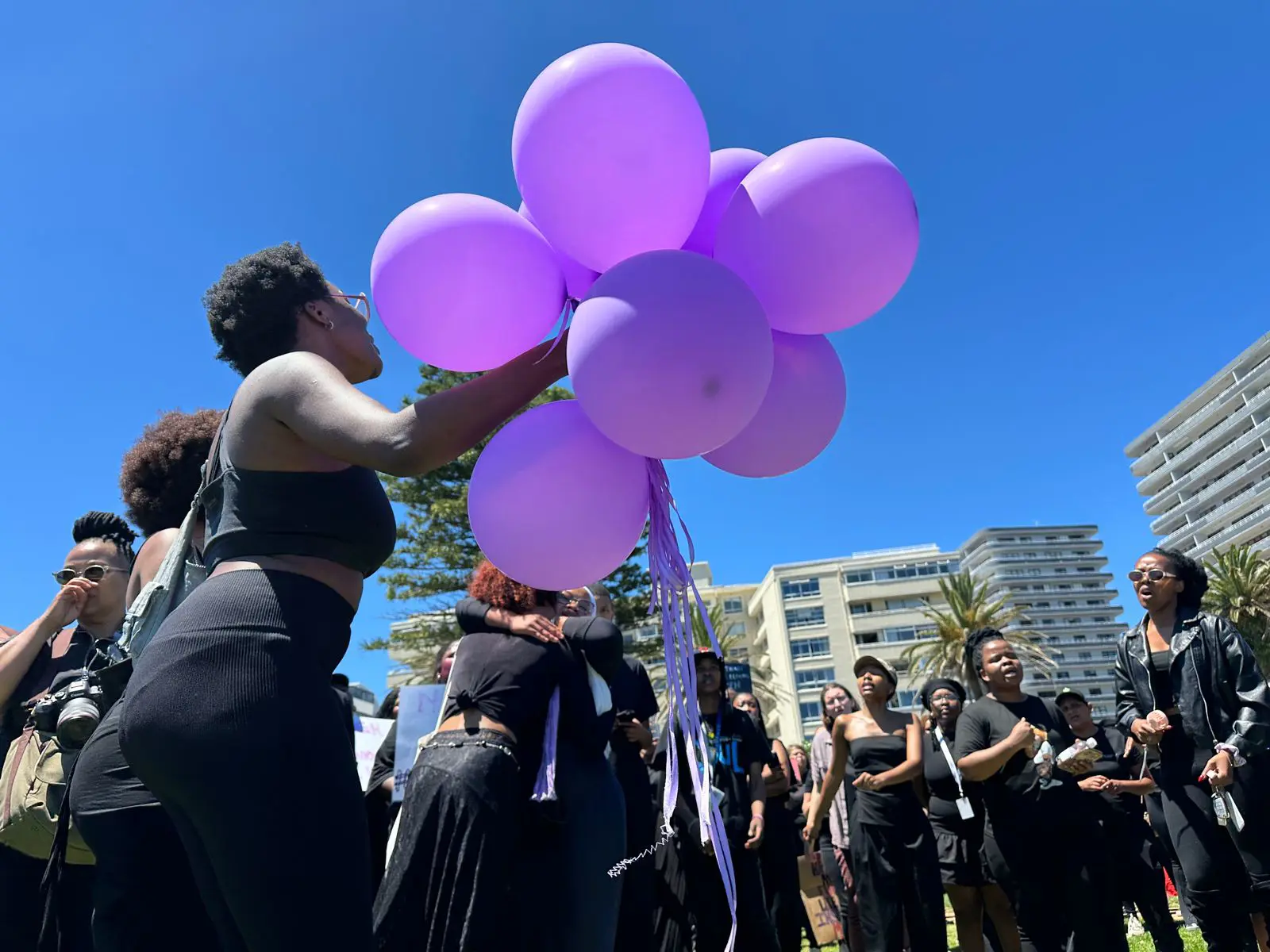 Thousands of women gathered on the promenade in Sea Point, Cape Town on 21 November 2025 to protest against against gender-based violence (GBV). Picture: Carlo Petersen/EWN Thousands of women gathered on the promenade in Sea Point, Cape Town on 21 November 2025 to protest against against gender-based violence (GBV). Picture: Carlo Petersen/EWN