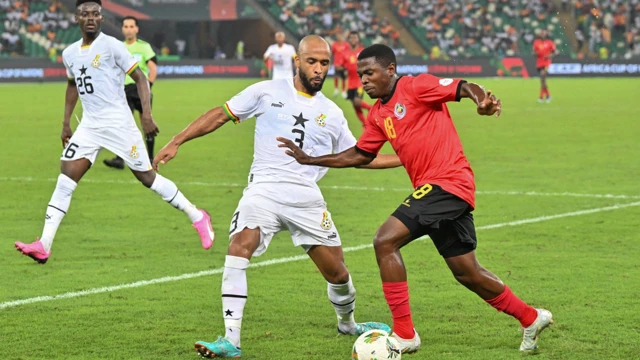 AFCON: Ghana teetering on elimination as Mozambique snatch draw 2 Ghana's defender Denis Odoi fights for the ball with Mozambique's forward #18 Gildo during the Africa Cup of Nations (CAN) 2024 group B football match between Mozambique and Ghana at Alassane Ouattara Olympic Stadium in Ebimpe, Abidjan on 22 January 2024. (Picture: AFP)