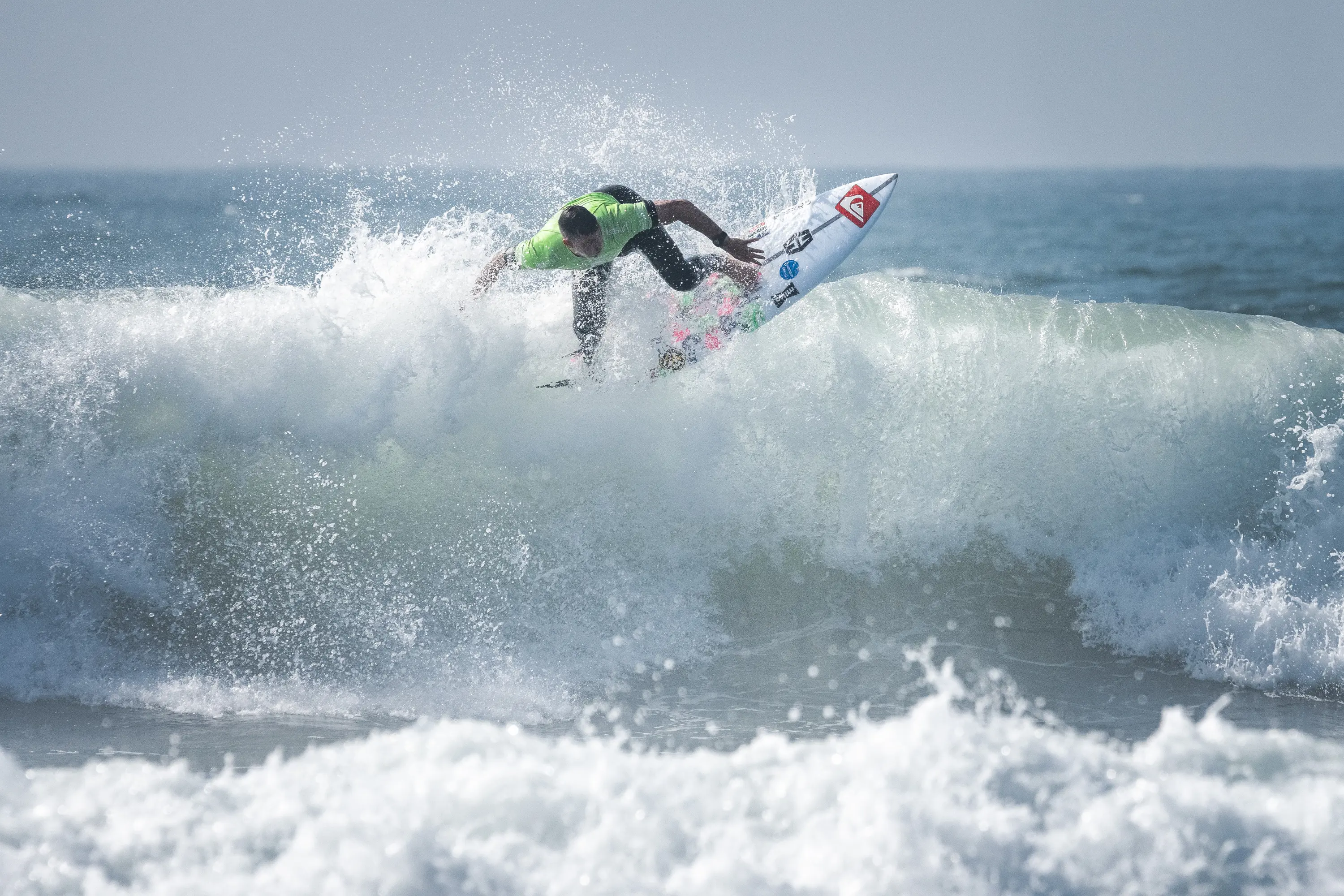 JP Veaudry, competing in the men’s stand 2 division at the 2025 ISA World Para Surfing Championships. Picture: Sean Evans. JP Veaudry, competing in the men’s stand 2 division at the 2025 ISA World Para Surfing Championships. Picture: Sean Evans.