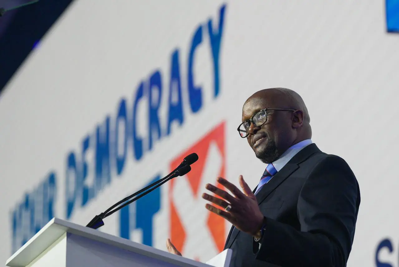 IEC Chairperson Mosotho Moepya announces the 2024 election results on 2 June 2024 at the Gallagher Convention Centre in Midrand, Johannesburg. Picture: Jacques Nelles/Eyewitness News IEC Chairperson Mosotho Moepya announces the 2024 election results on 2 June 2024 at the Gallagher Convention Centre in Midrand, Johannesburg. Picture: Jacques Nelles/Eyewitness News